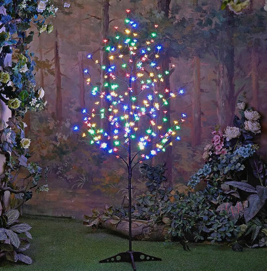 6.5FT LED Lighted Cherry Blossom Tree, 208 LED Warm White to Multicolor, Timer and Dimmer with Remote, Home Garden, Summer, Wedding, Holiday, Party Decoration for Indoor and Outdoor Use