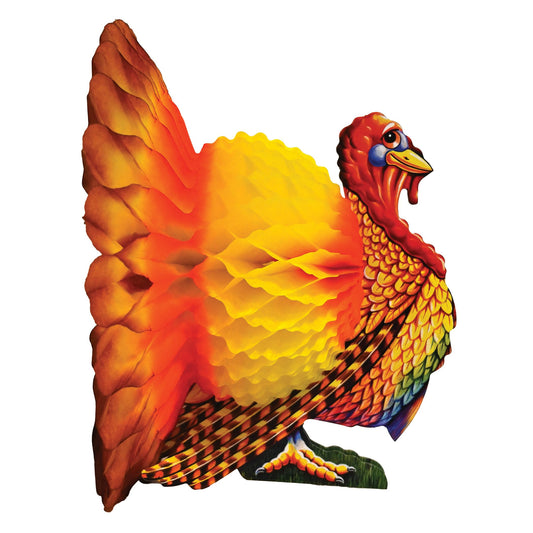 Beistle Colorful Tissue Turkey Centerpiece