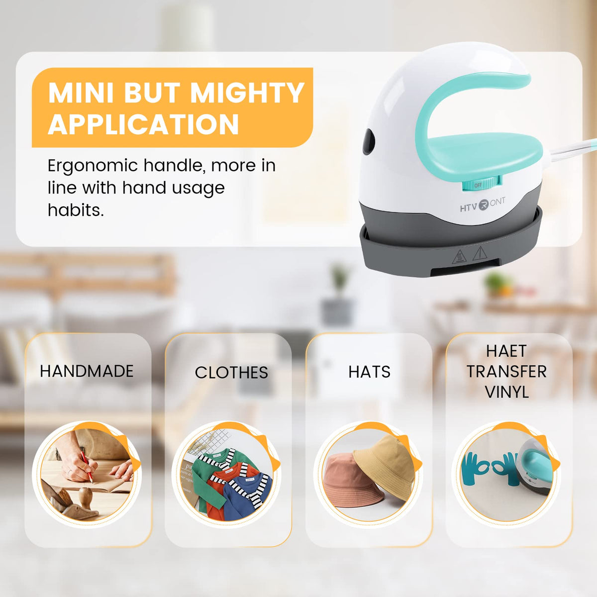 HTVRONT Heat Press Mini Heat Press Machine, Mini Iron for Crafts