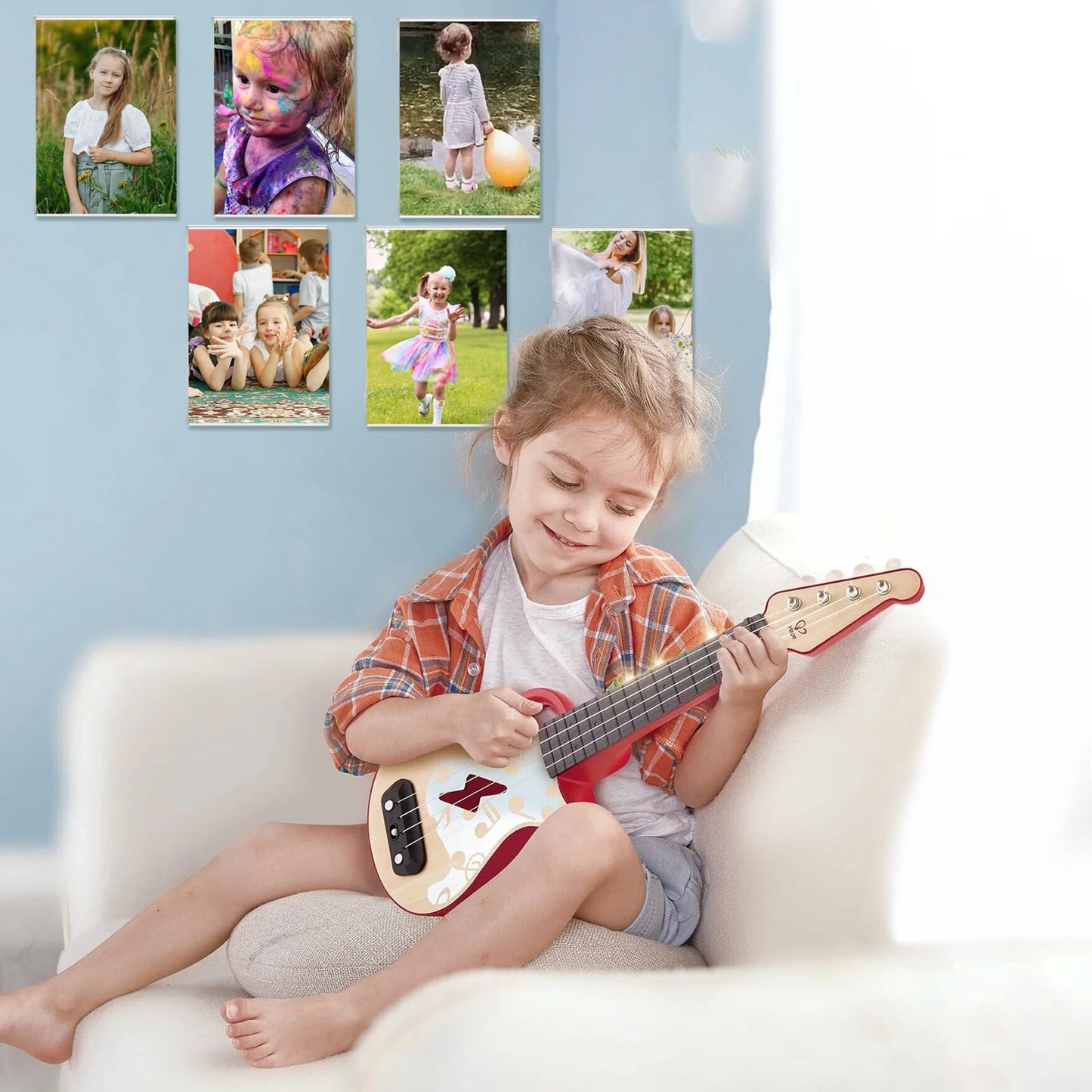 5x7 Acrylic Picture Frame,Set of 6,Clear Photo Frame Display 5x7 Pictures, Wall Mounted Clear Photo Frame Display Pictures for Home, School, Office