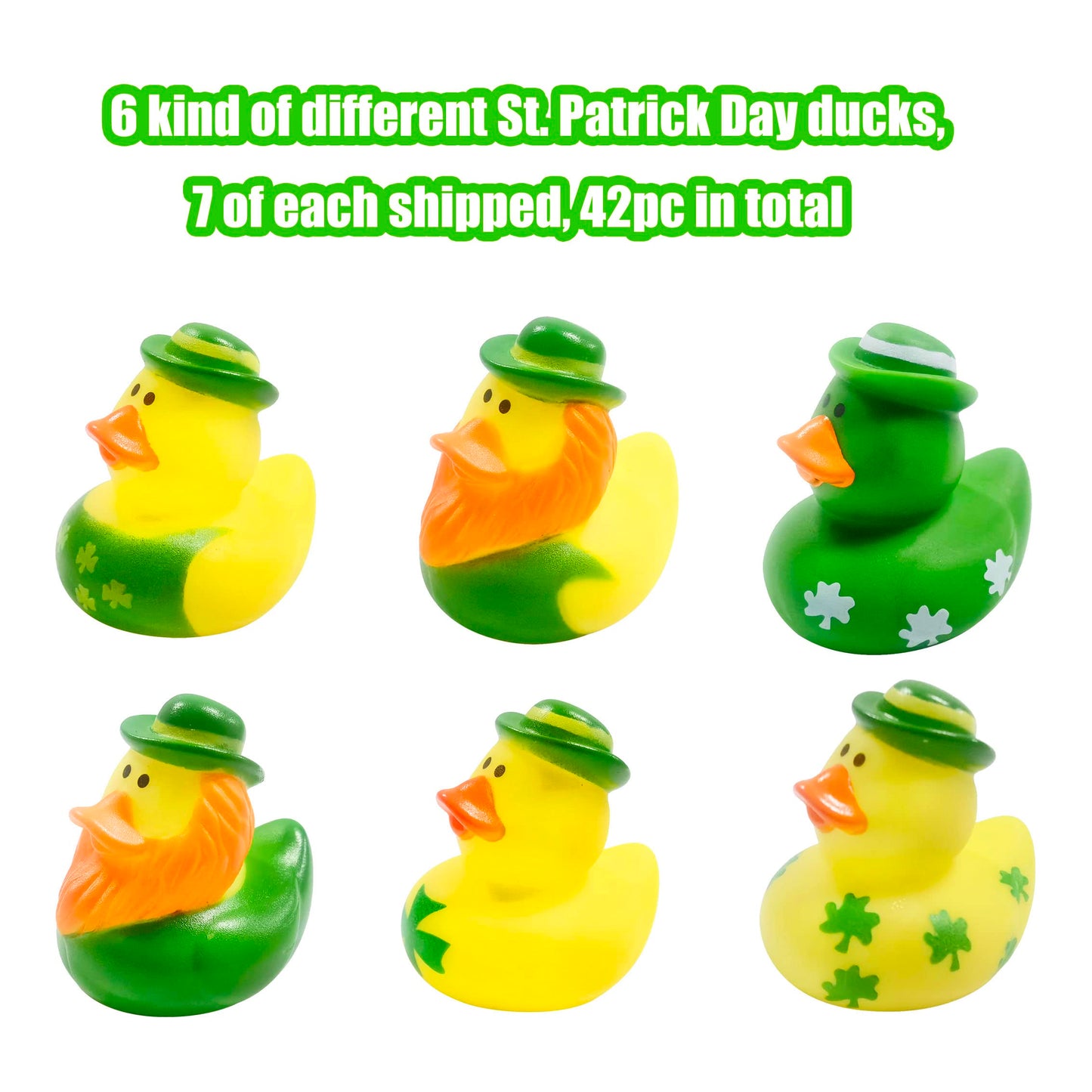 36 Pcs St. Patrick's Day Rubber Ducks,Baby Showers Accessories,Mini 2.16" Duckies Bath Toys for Kids St. Patrick's Day Party Favors,Gift Exchange (St. Patrick's Day)