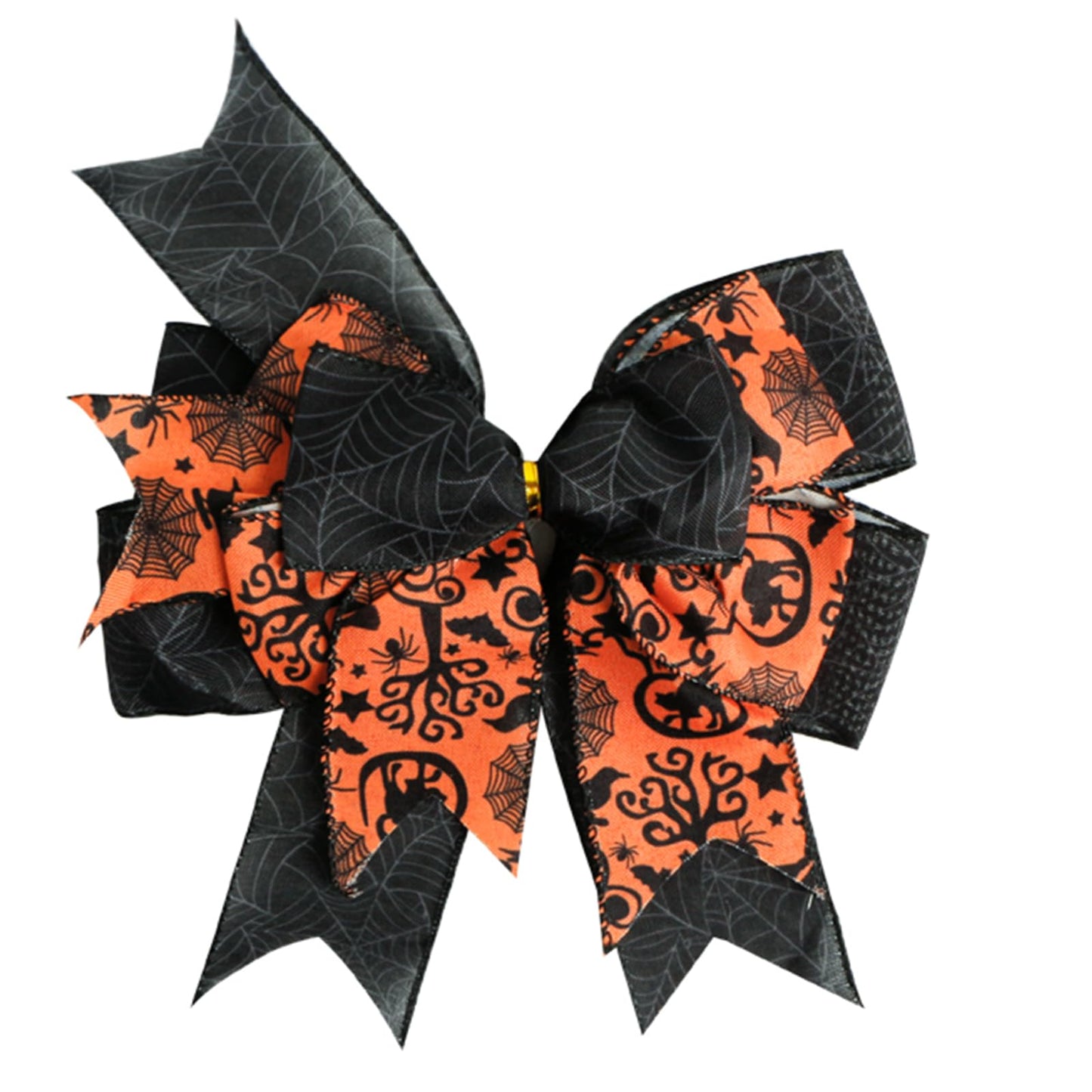 SIMISI RIBBON Halloween Bows for Wreaths Already Made Burlap Bow for Tree Topper, Halloween Decorations (9.5 x 13 inch)