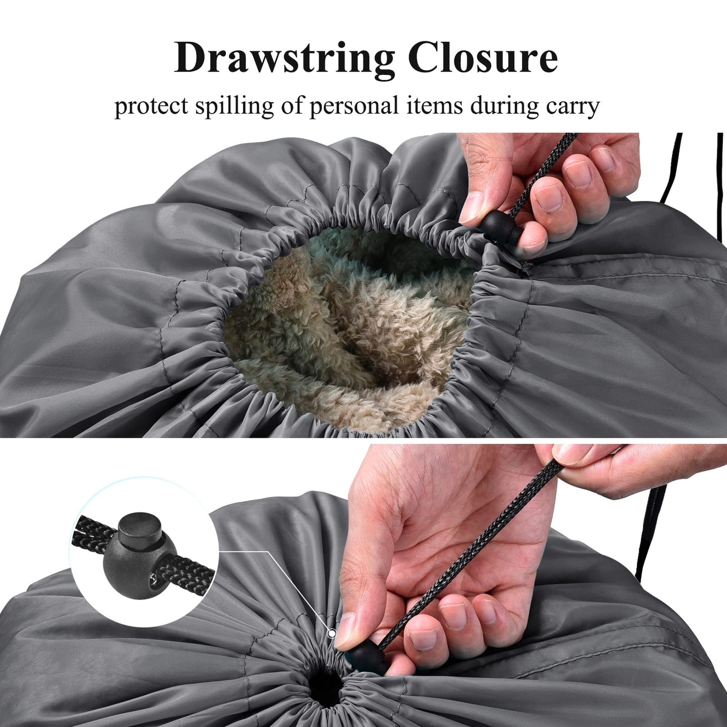 Travel Laundry Bag 24 x 32 inch Dirty Clothes Bags Laundry Bag 2 pack Tear Resistant Washable Laundry Bag Drawstring Organizer Bag for Home Camp College Dorm Organization Storage 60 x 80 cm Grey