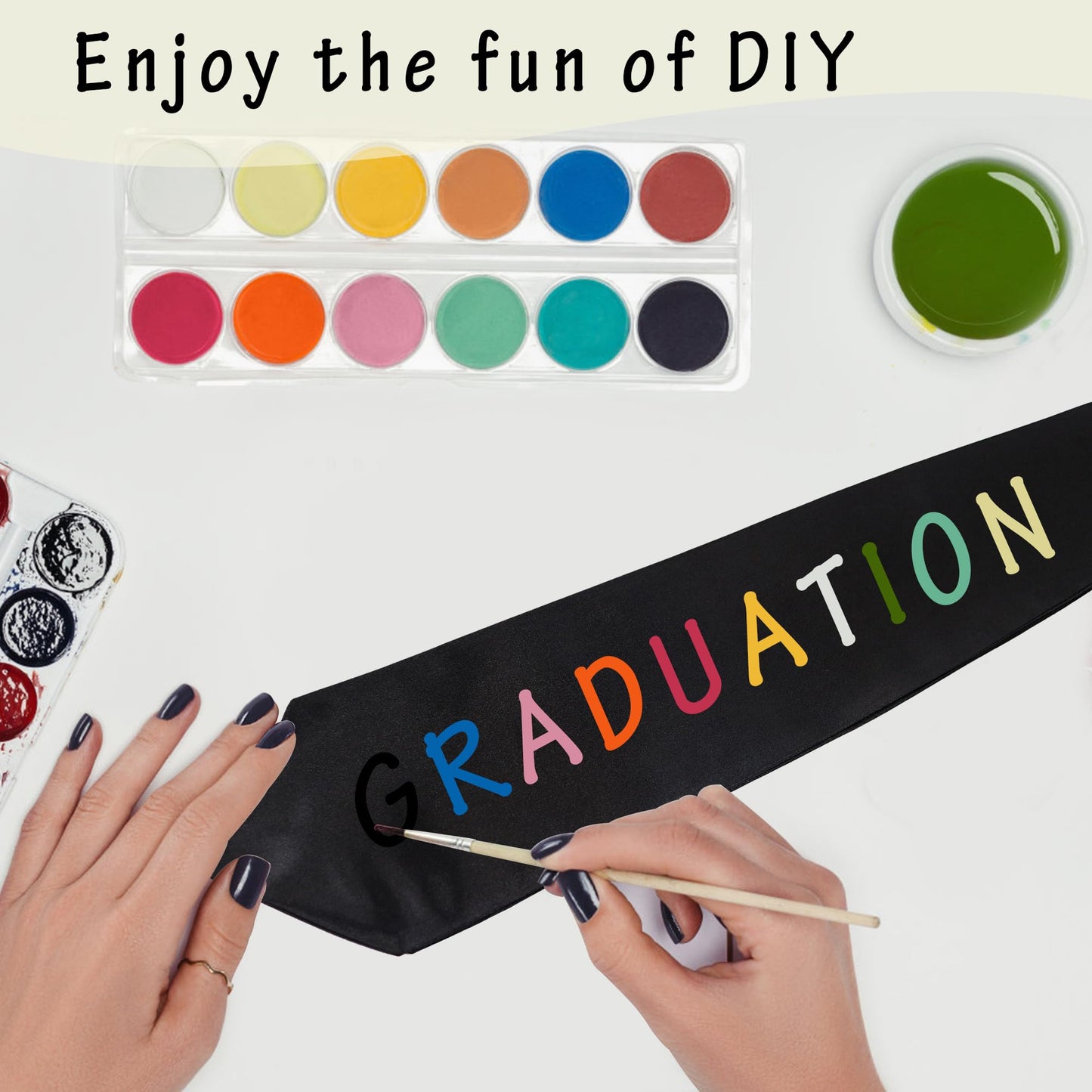 GraduationMall Unisex Adult Plain Graduation Stole 60" Black