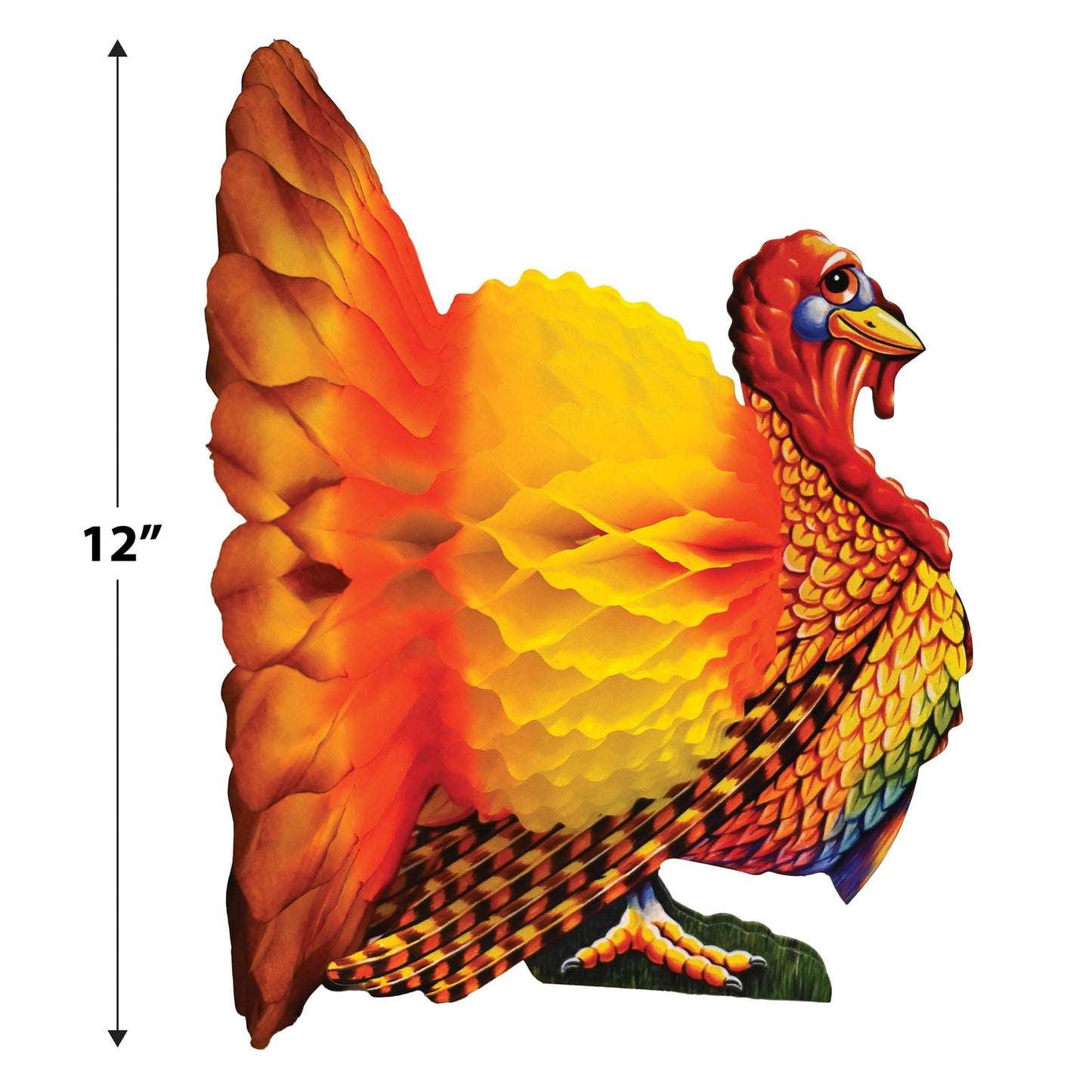 Beistle Colorful Tissue Turkey Centerpiece