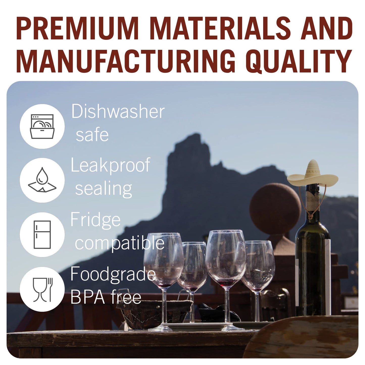 Silicone Wine Stopper/Fun Sombrero shaped cap seals bottle and keeps wine fresh/Cute Wine Accessories/ Kitchen Gadgets/el Corko Bottle Stopper by Monkey Business