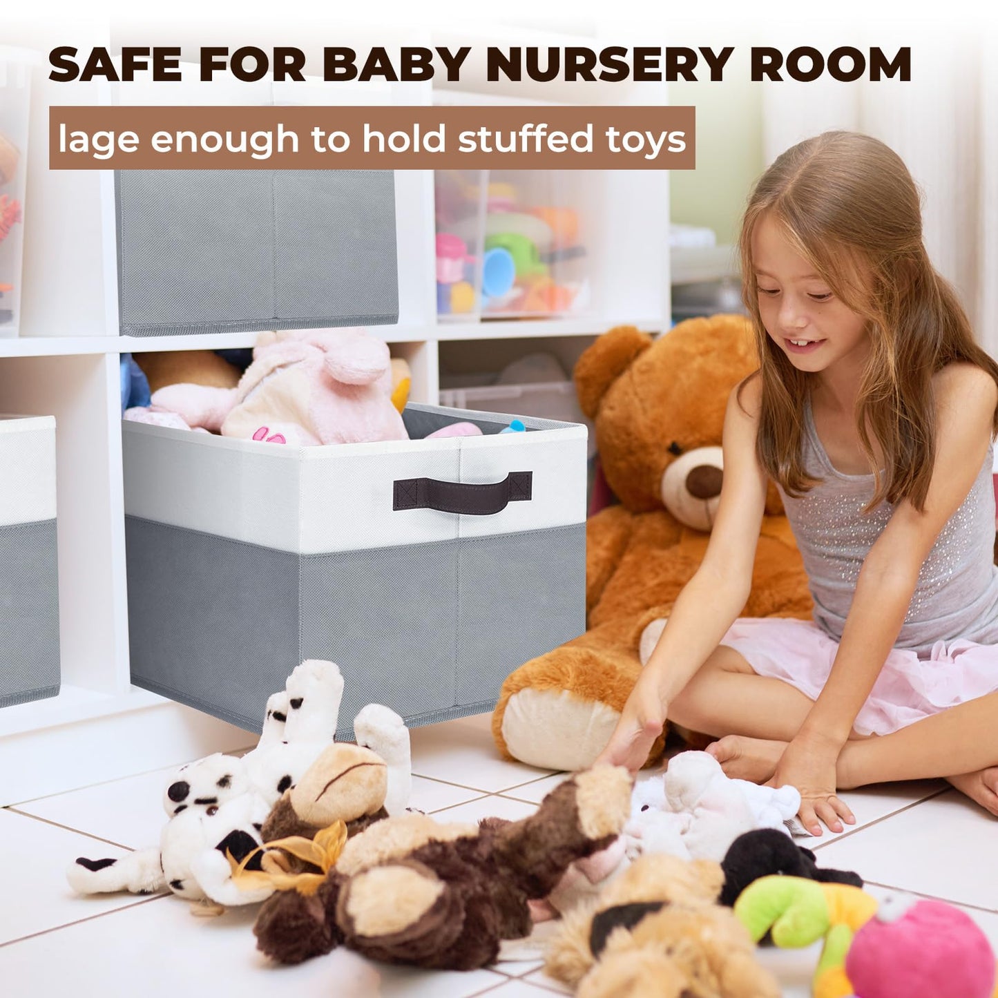 Criusia Extra Large Storage Bins 4 Pack - 16x12in Closet Organizers and Storage Baskets for Organizing Clothes Toy Blanket - Fabric Storage Cubes Containers for Shelves - All Room Organization
