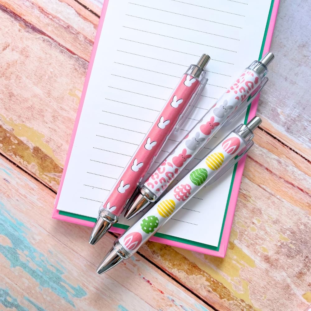 Easter Pen 10PC - Cute Pens for Gift Baskets, Egg Crafts & Bags - Stylus for Stationary & Party Favors for Adults Kids 8-12 - Bulk for School, Office Desk Classroom Decor, and Fun Writing Activities