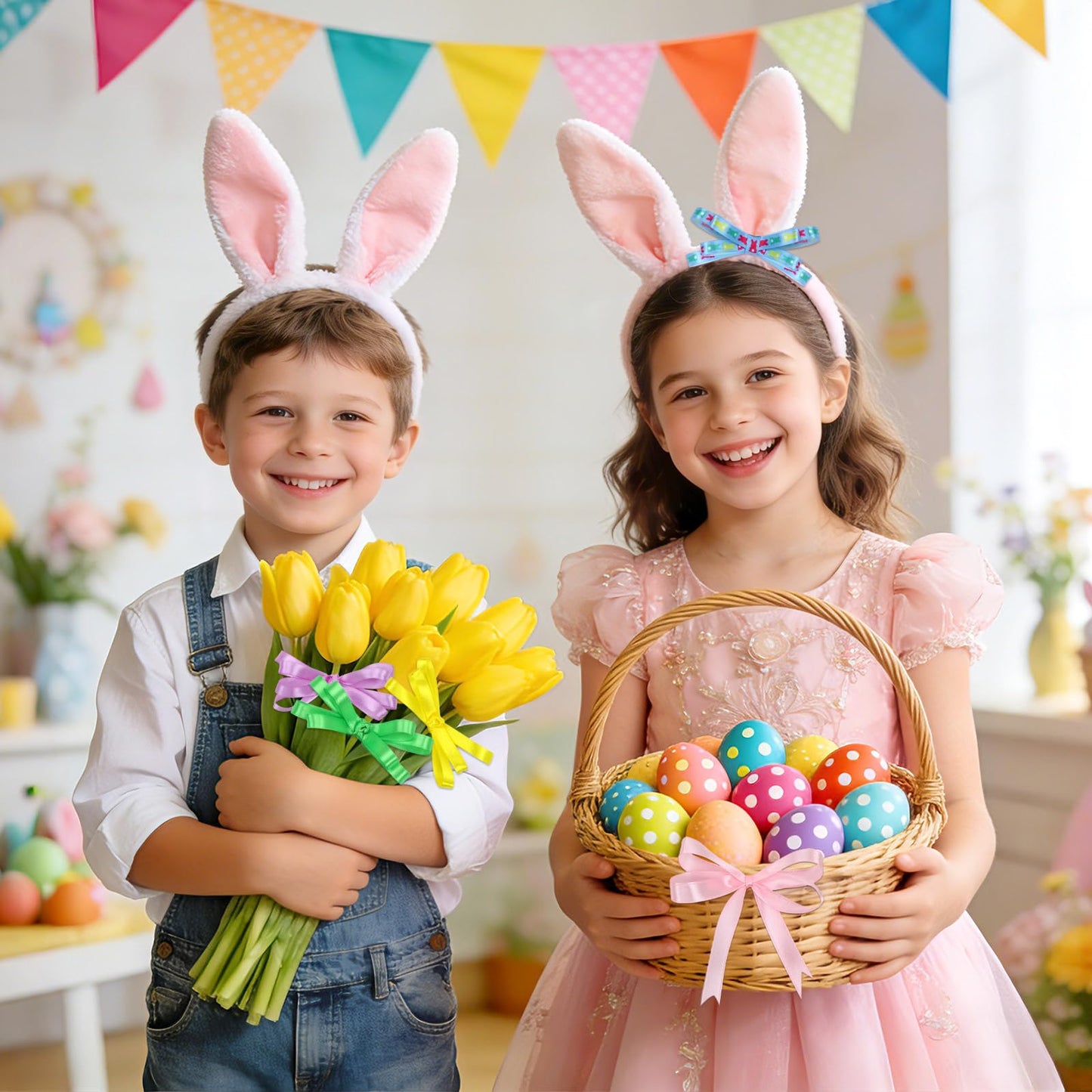 Easter Themed Ribbon Set 25 Yards per Roll, Premium Easter Craft Ribbon Decoration for Holiday Crafts, Wreaths and Party Decor