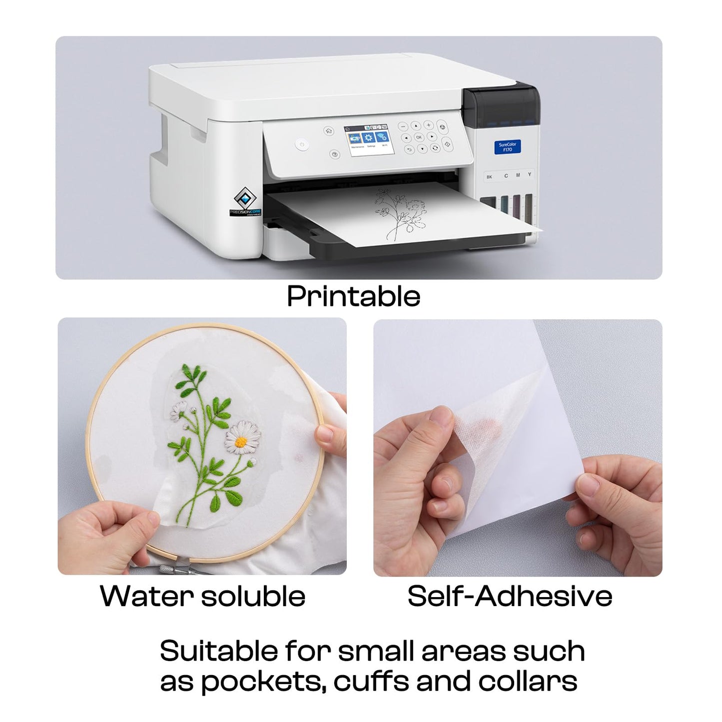 Caydo Embroidery Kit with Water Soluble Embroidery Stabilizer Including 2Pcs Embroidery Hoops, 100 Color Threads, Embroidery Fabric, and Cross Stitch Tool Embroidery Starter Kits for Adults Beginners