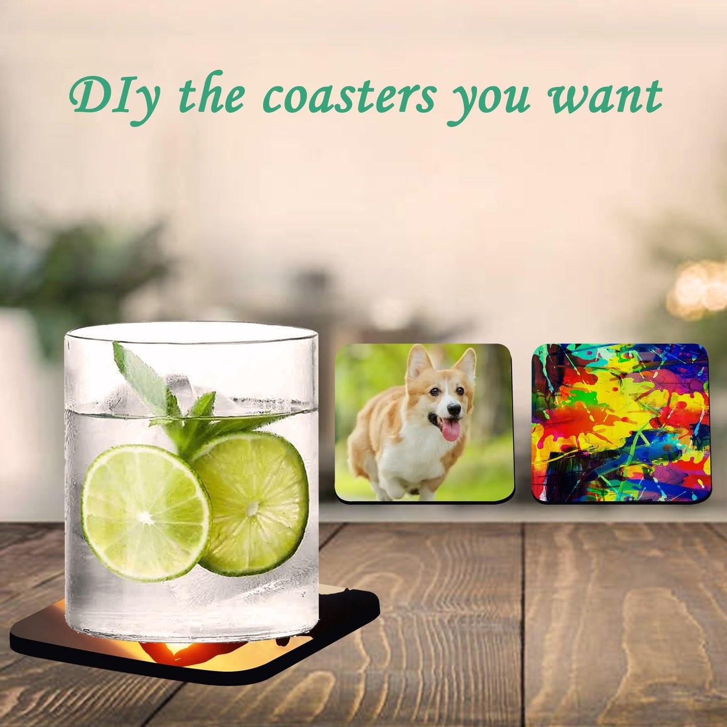 50 PCS Sublimation Blank Cup Coasters Bulk, 4x4 Inch Square Blank Cup Mat Rubber for Sublimation Transfer Heat Press Printing DIY Crafts