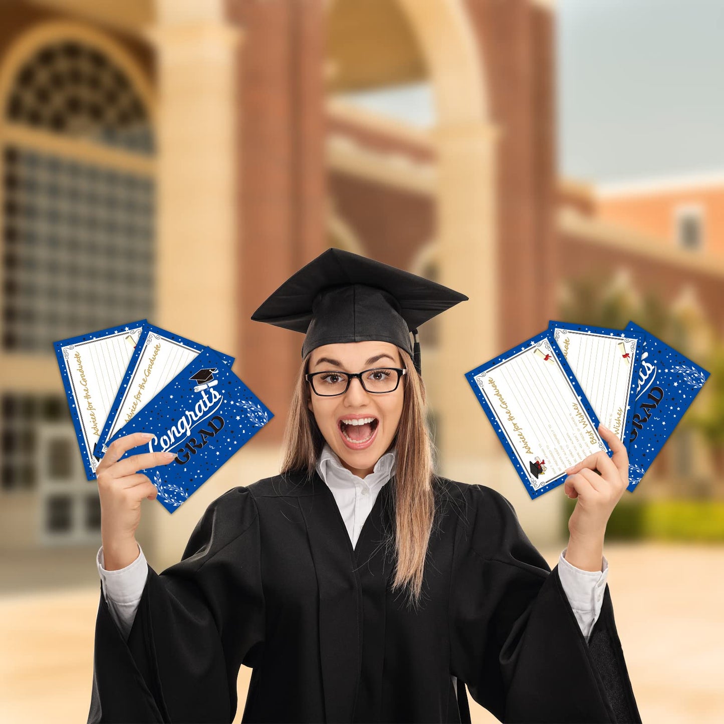 Graduation Wish & Advice Cards - 50PCs Graduate Party Supplies Advice Card for Class of 2026 Graduations Party, Graduate Favors Cards for High/College/Senior School