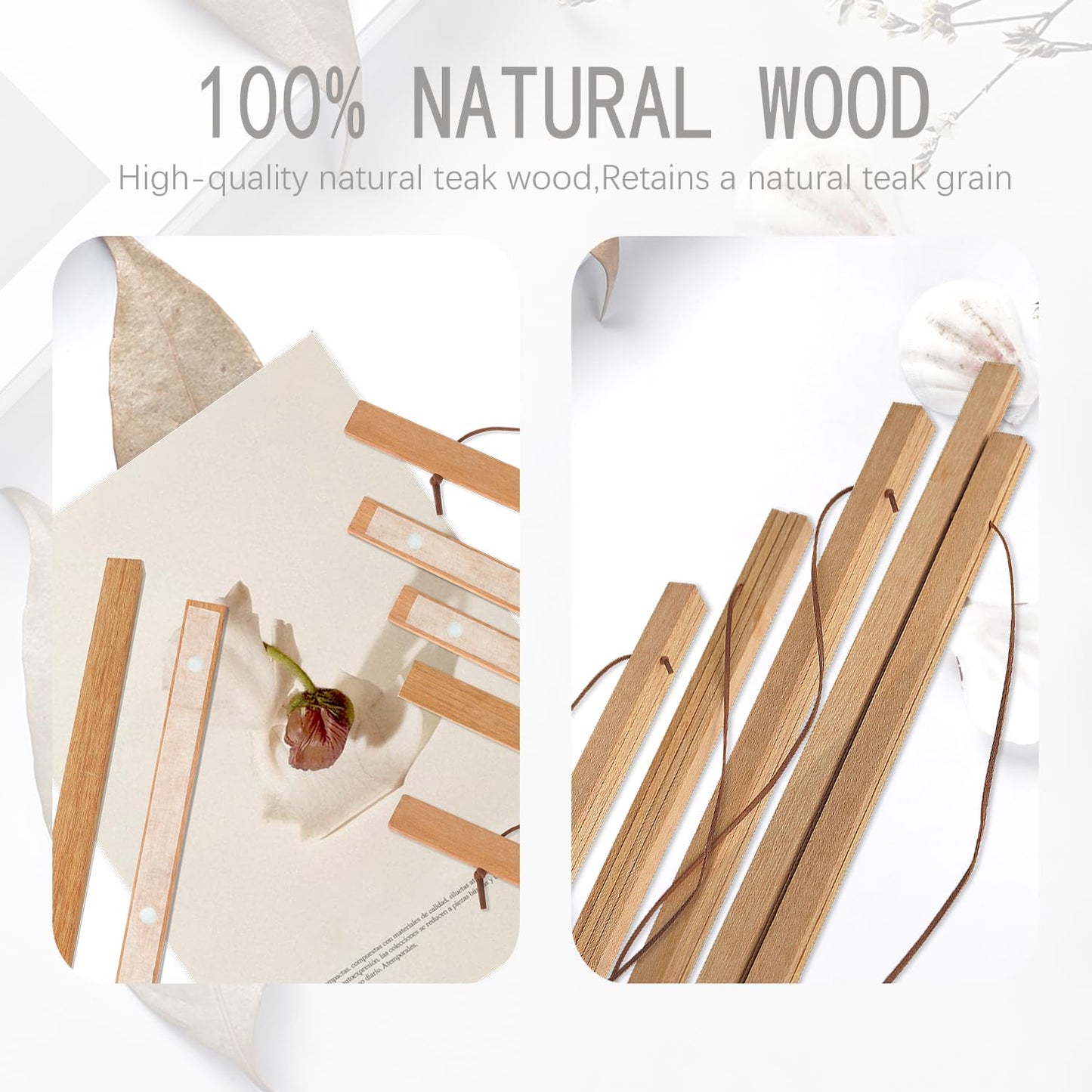 4 Pack Magnetic Poster Hanger Frame, 8x10 8x12 8x24 Light Wood Wooden Magnet Poster Frame for Maps Canvas Artwork Pictures Poster Hangers Frames (Teak,8")