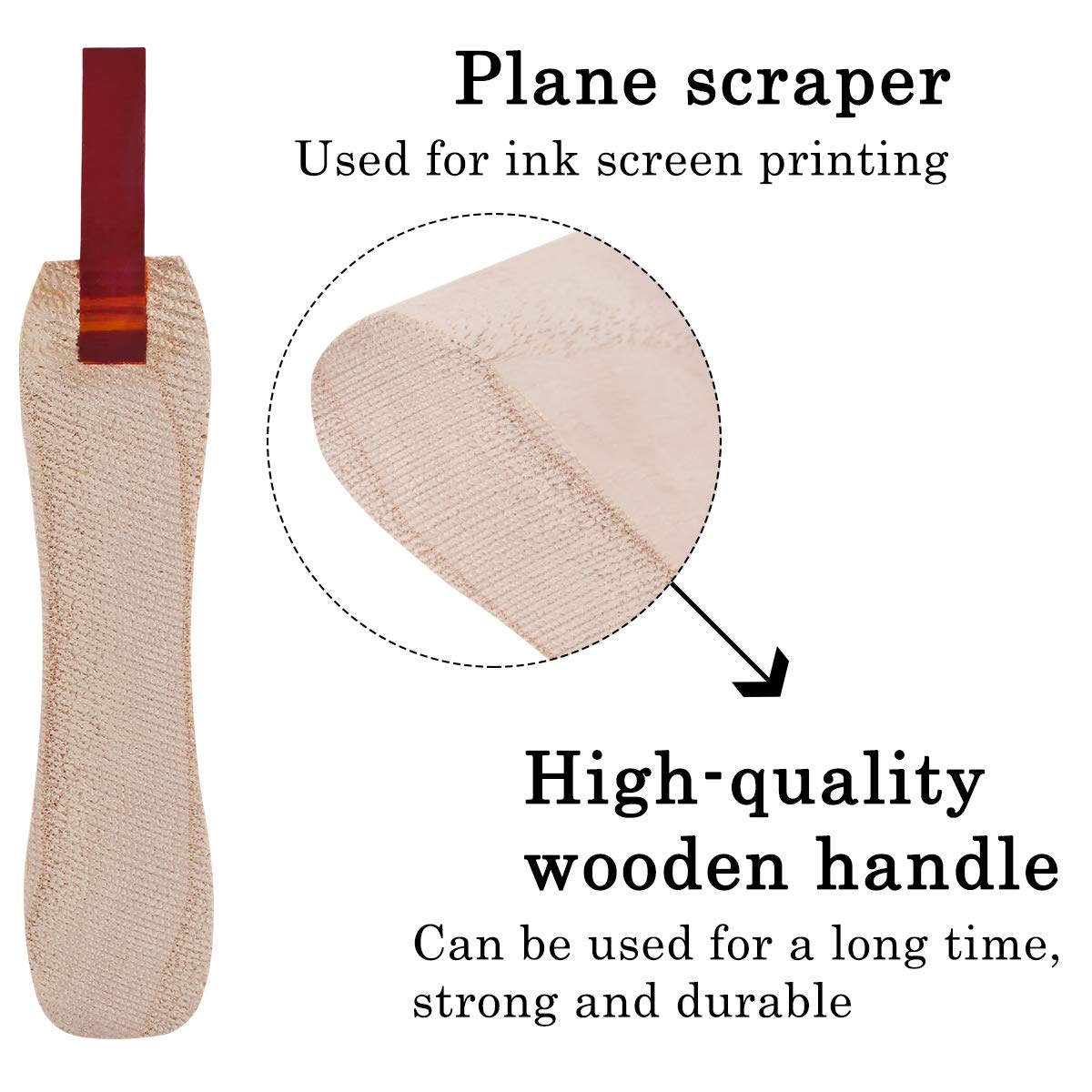 Screen Printing Squeegee for Screen Print Ink Scraper, 75 Durometer Wooden 9.4 inch