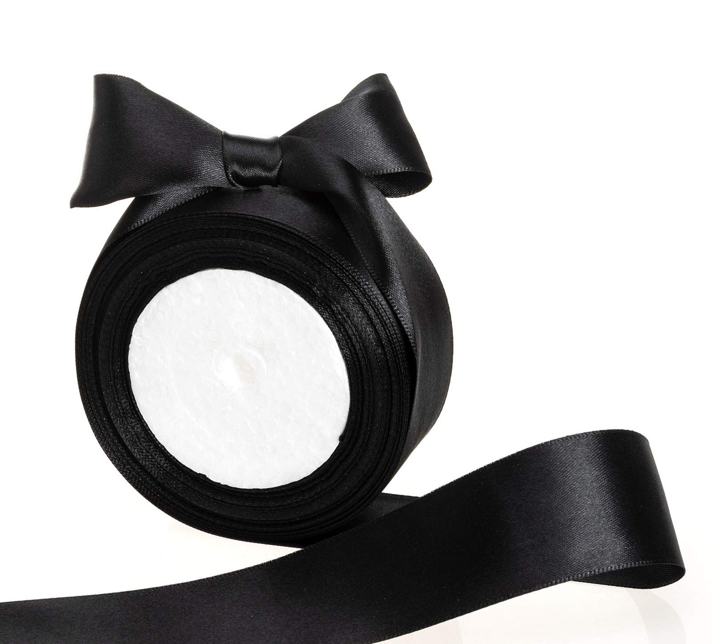 ATRBB 25 Yards 1-1/2 inch Wide Satin Ribbon Perfect for Wedding,Handmade Bows and Gift Wrapping(Black)