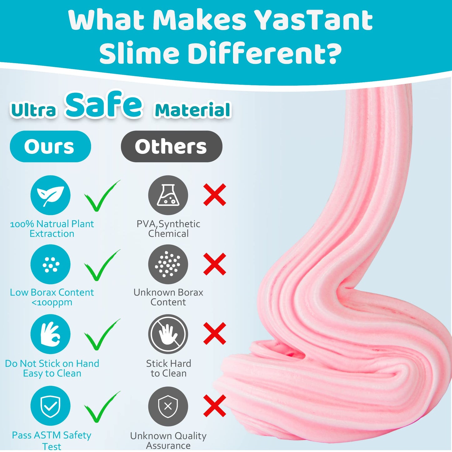 YasTant Slime Kit for Girls and Boys, Safe and Fluffy Slime for Kids, Stress Relief Kids Slime Kits for Toddlers, Stretchy Butter Slime Pack of 6