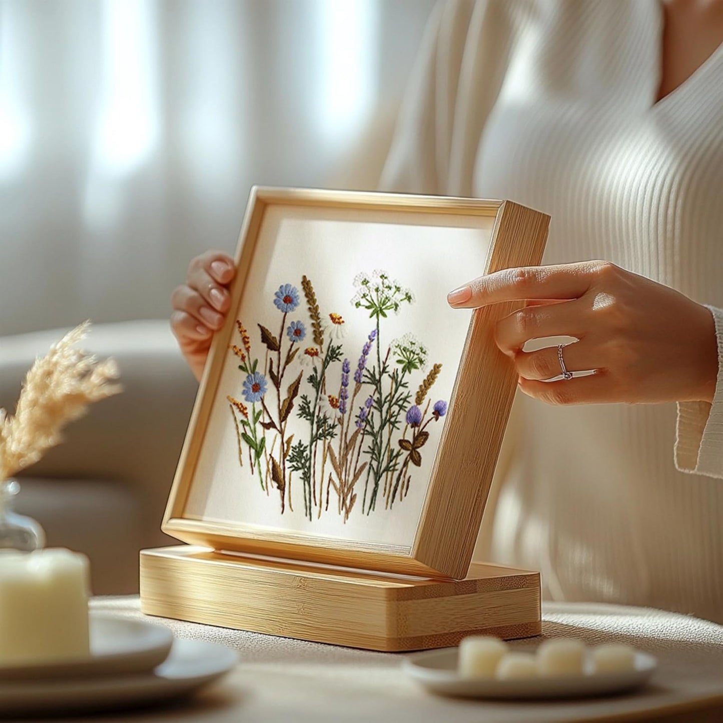 3 Sets Embroidery Practice Kits, Flower Pattern Embroidery Kit for Beginners Adults, Hand Embroidery Kit, Easy to Follow Instruction and Video