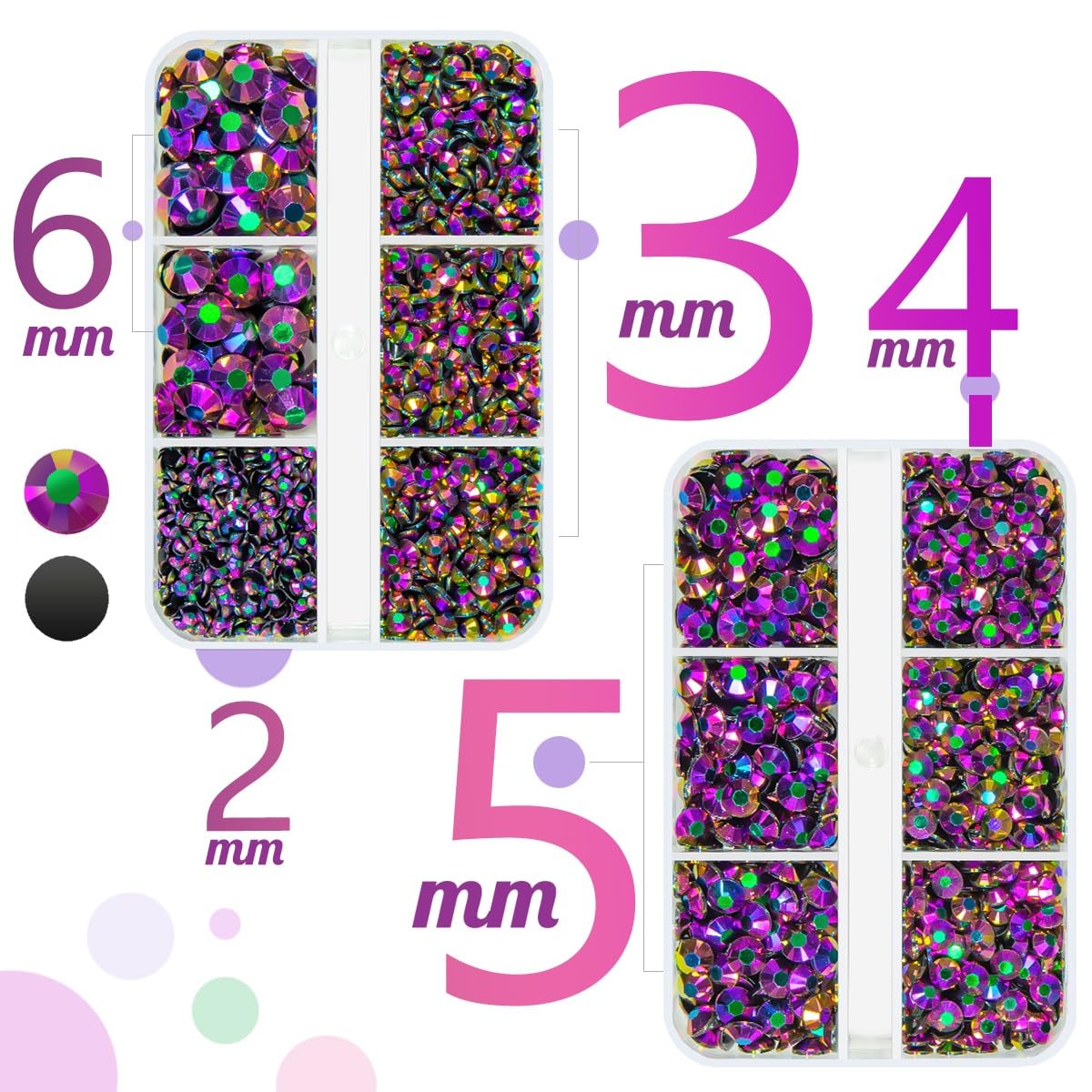qiipii Purple AB Resin Rhinestones w B7000 Jewelry Glue for Bedazzling Crafting 2mm 3mm 4mm 5mm 6mm Flatback Jelly Stones Gems Diamonds for Face Eyes Makeup Tumblers Bottles DIY Crafts Clothes Shoes