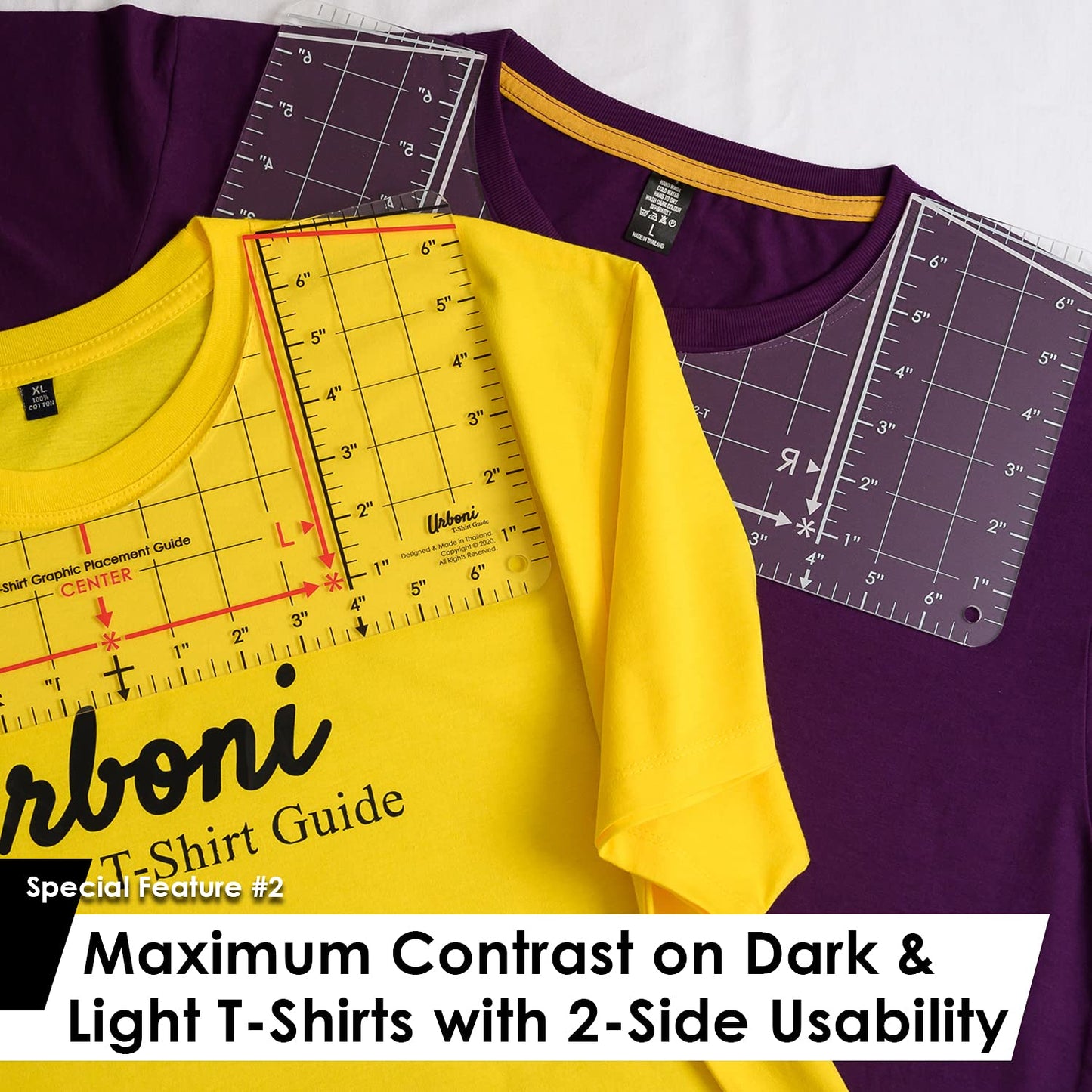 Standard Size - Tshirt Ruler Guide Vinyl Alignment, Shirt Measurement Tool Placement Center Design, DTF Template, Left Chest Logo Pocket, Accessories for Cricut, Heat Press Sublimation, HTV Transfer