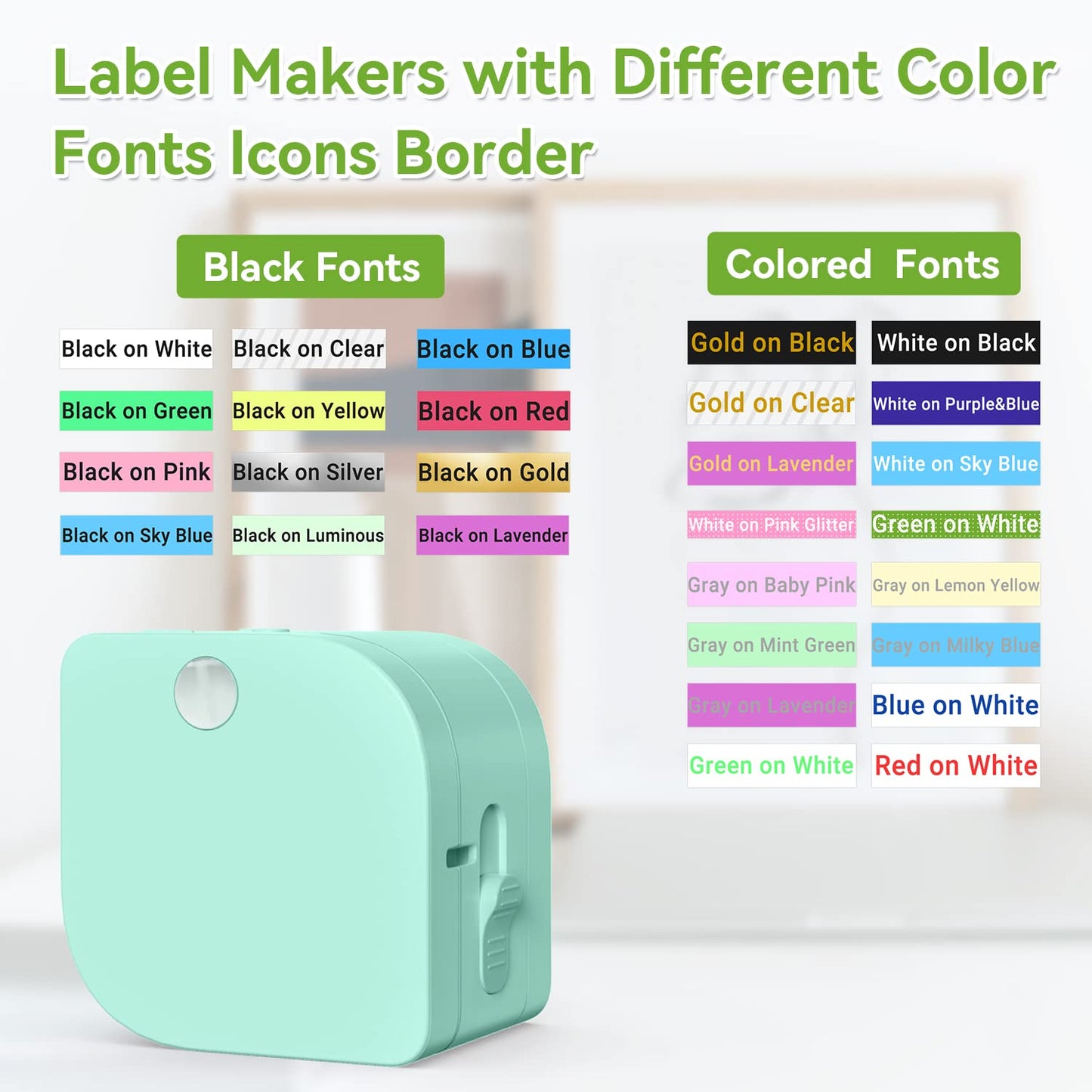 Zodzi Label Makers, Label Maker Machine with Tape P12 Pro, Portable Mini Thermal Inkless Label Printer with Fonts, Bluetooth Sticker Maker for Home Office Organization Labeling