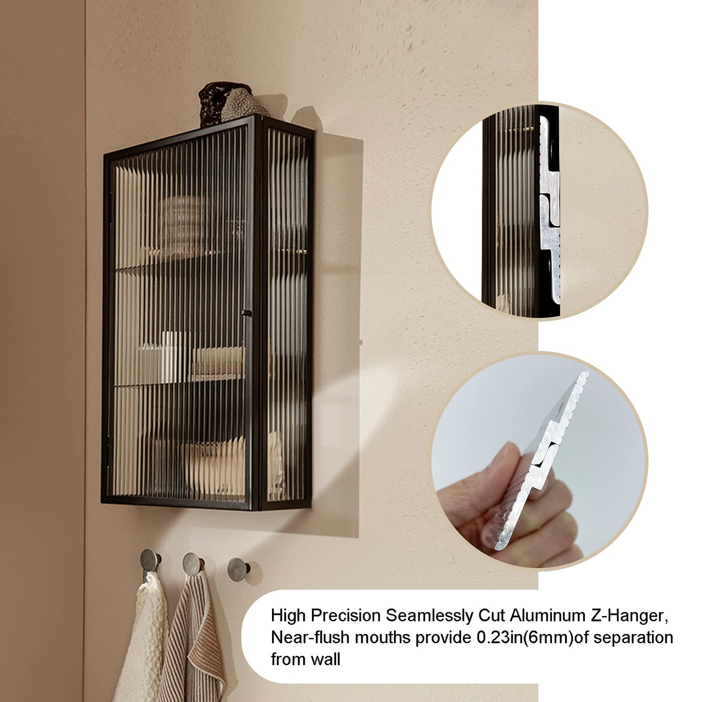 2 inch French Cleat Picture Hanger, Aluminum Mirror Hanging Kit with Hardware, Ideal for Artwork, Whiteboard, Cabinet, Holds 30 lbs. per Pair, 2 Pairs