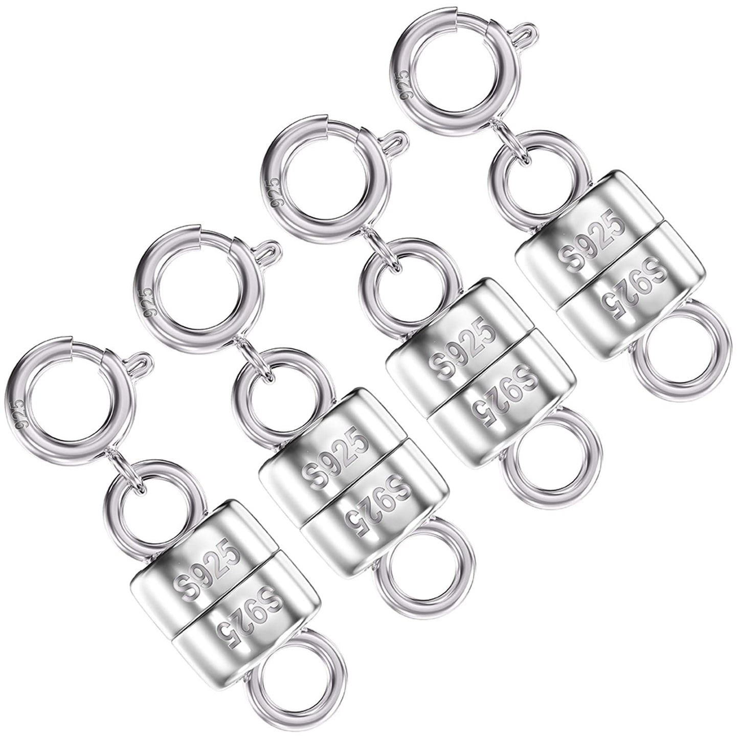 OHINGLT 925 Sterling Silver Magnetic Necklace Clasps and Closures,Gold and Silver Magnetic Clasp Converter for Jewelry Making Supplies,Chain Extender Connector for Small Necklace Bracelet