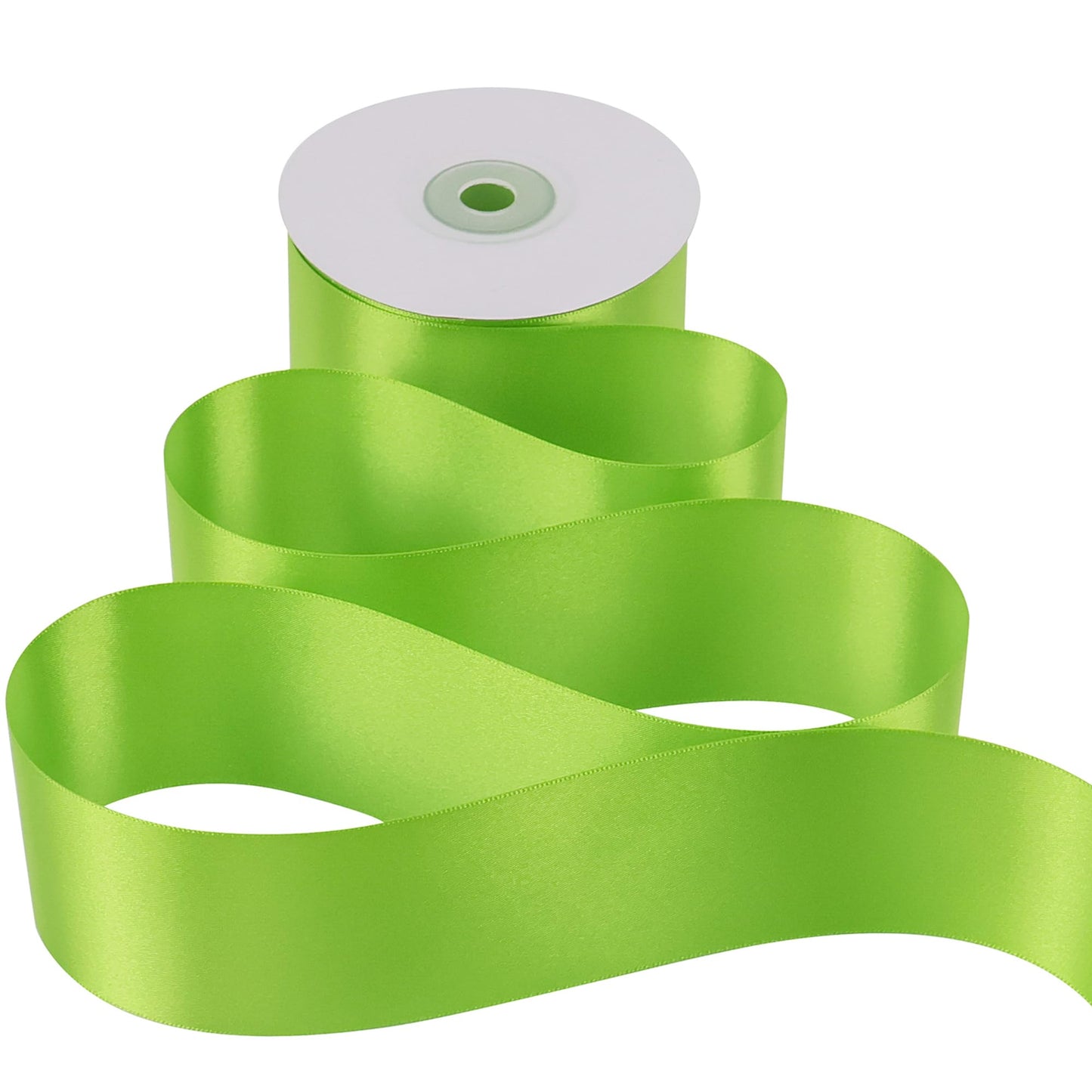 Lime Satin Ribbon 2 inch Lime Ribbon Double Faced Satin Ribbon by 25 Yards Lime Green Ribbon for Christmas Tree, Wreaths, Crafts, Satin Weddings, Flower Bouquet, Holiday Decorating