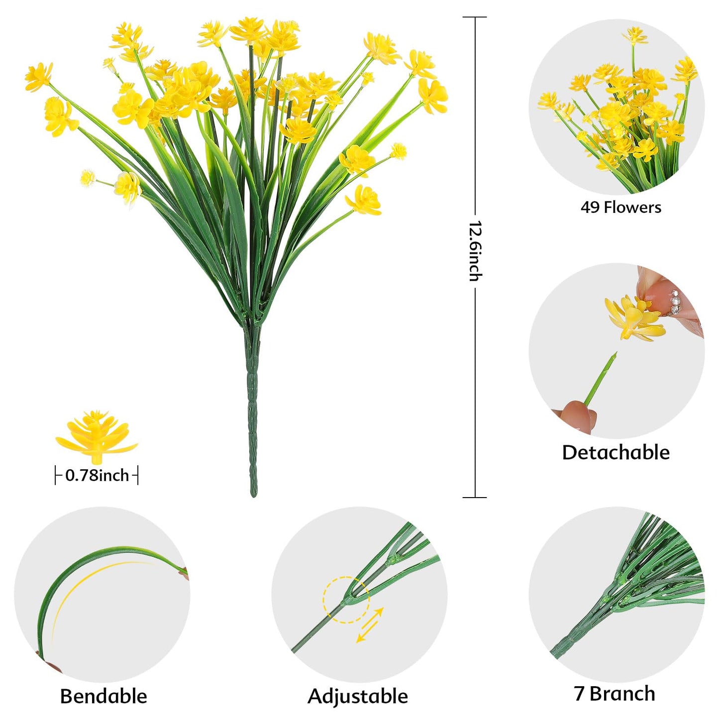 AGIRL 24 Bundles Artificial Flowers for Outdoor,UV Resistant No Fade Fake Plastic Flowers Faux Plants for Hanging Planters Decoration Indoor Outside Garden Porch Window Box Home Wedding Farmhouse