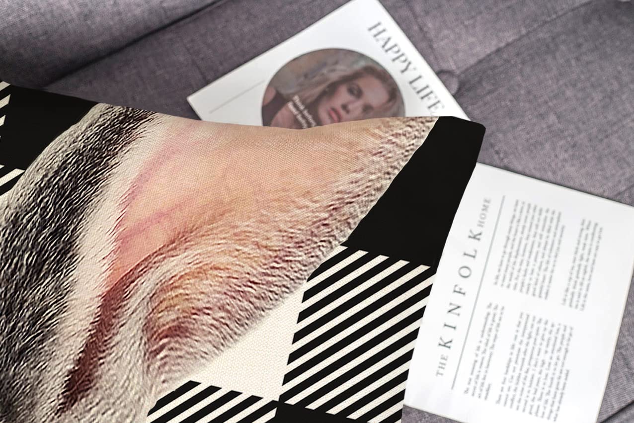 Easter Pillow Covers 18x18 Set of 4 Easter Decorations for Spring Farmhouse Pillows Easter Decorative Throw Pillows Buffalo Plaid Bunny Eggs Welcome Peeps Throw Cushion Case for Home Decor TH163