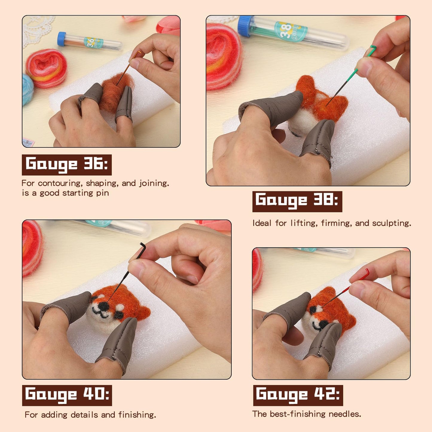 45 Pcs Needle Felting Tools, 4 Size 40 Pcs Wool Felting Needles with Plastic Handles, Needle Felting Supplies for Adult DIY Felting Wool Craft