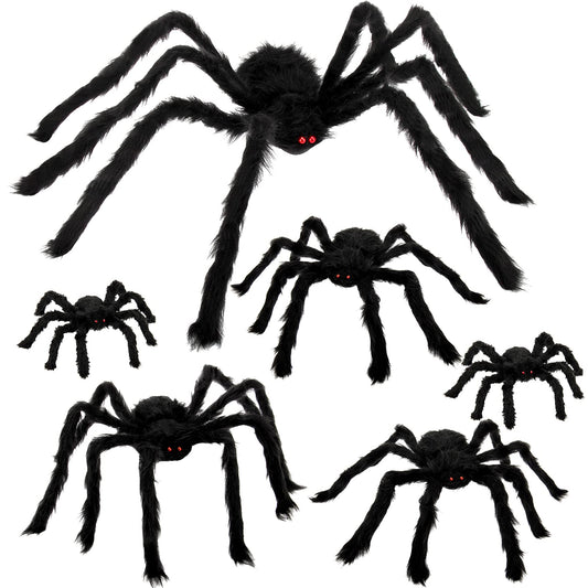 Colovis 6 Pcs Halloween Spider Decorations, Realistic Large Scary Spider Decoration for Home Giant Spiders Props for Indoor Outdoor Party Decorations