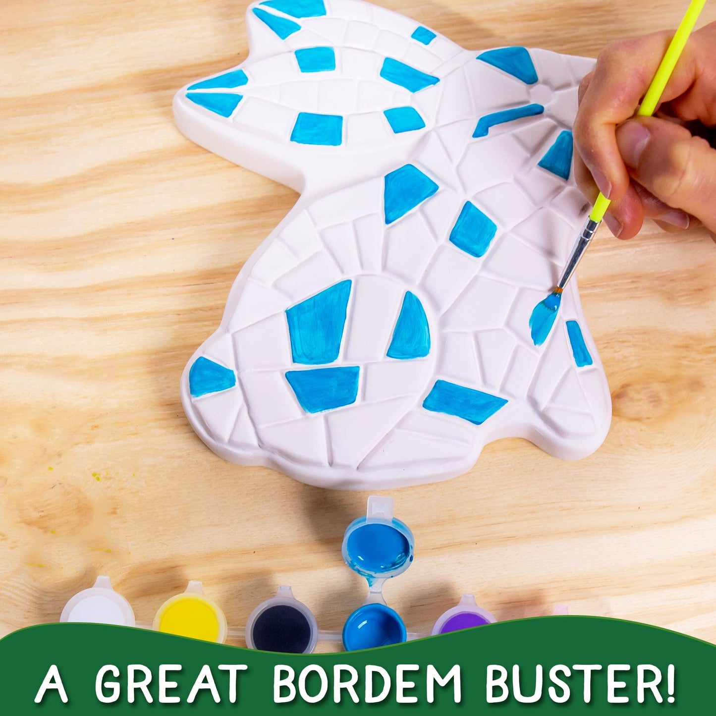 Paint Your Own Bunny Garden Stone, Craft Kits, Stepping Stones Kit for Kids, Ceramics to Paint, Ages 6+