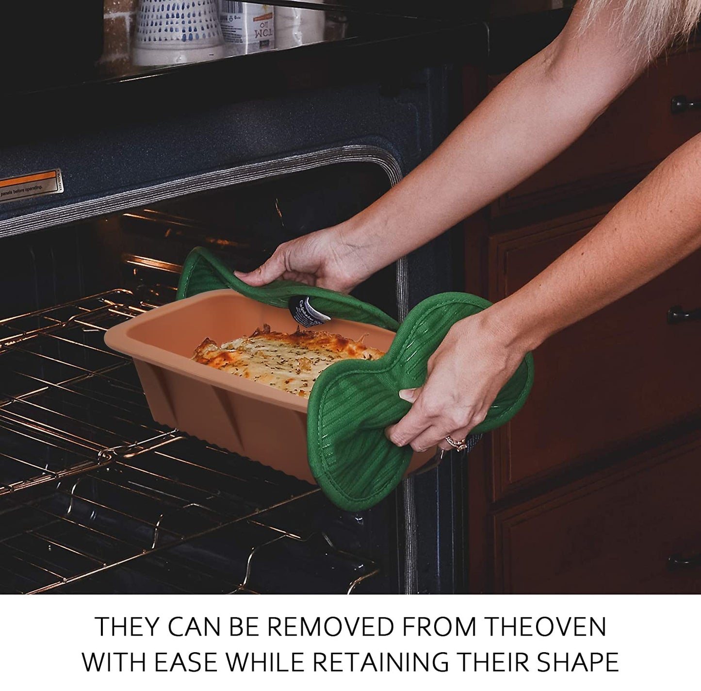 Baocuan 3 pack Silicone Bread Loaf Pans - Baking Mold For Baking Cakes,Brownies,Long loaf of bread Cheesecakes,Homemade Cakes Breads,Meatloaf,Ice brickand and More Set of 3 colors