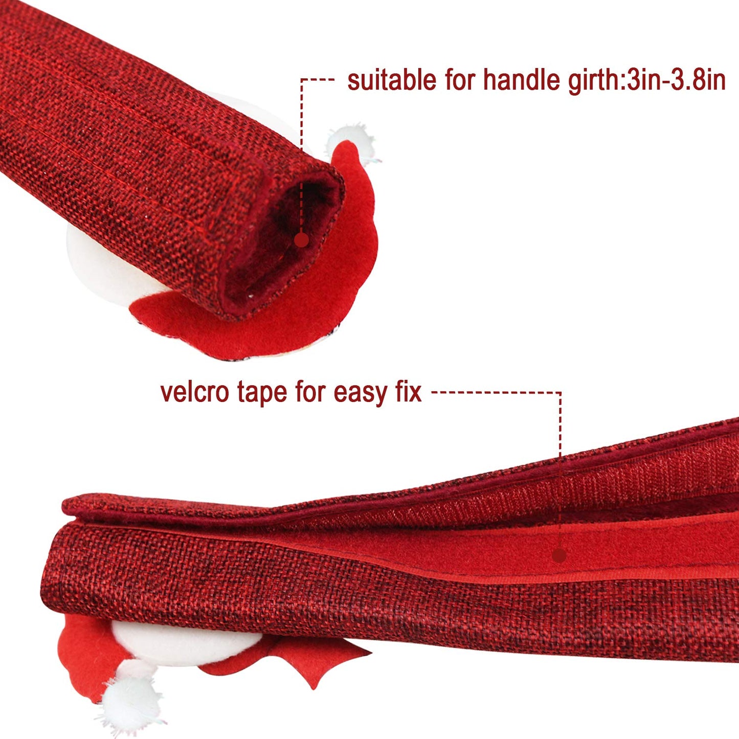 Christmas Fridge Handle Covers - Santa & Snowman Kitchen Decor, Set of 6