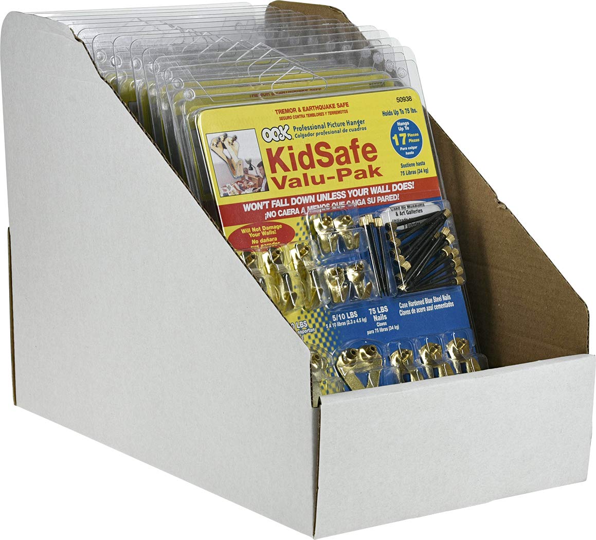OOK 535862 Picture Hangers, Art Hangers, Kid Safe, Brass, Reusable Picture Hooks, 10-75lb (Value Pack)