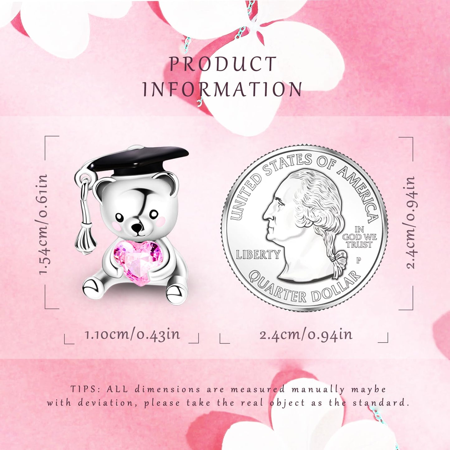 NUJIFFY 925 Sterling Silver Charms Beads for Bracelets Necklaces, Airplane Passport Sister Heart Coffee Music Book Travel Pendant, Pink Color Cute Animal Jewelry Graduation Birth Gifts for Women Men
