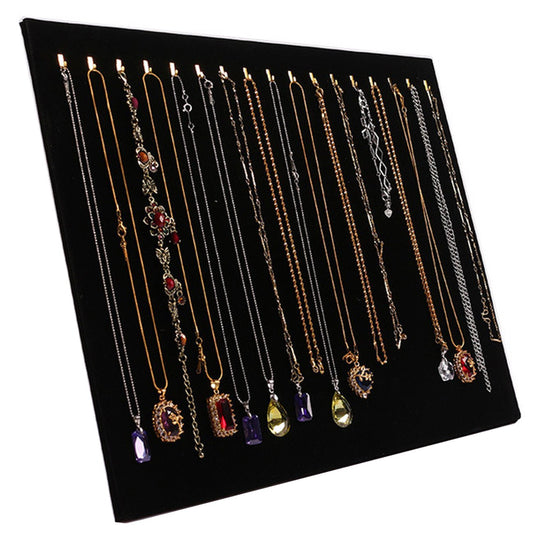 Tinsow 14.7"x12" 17 Hook Necklace Jewelry Tray/Display Organizer/Pad/Showcase/Display case
