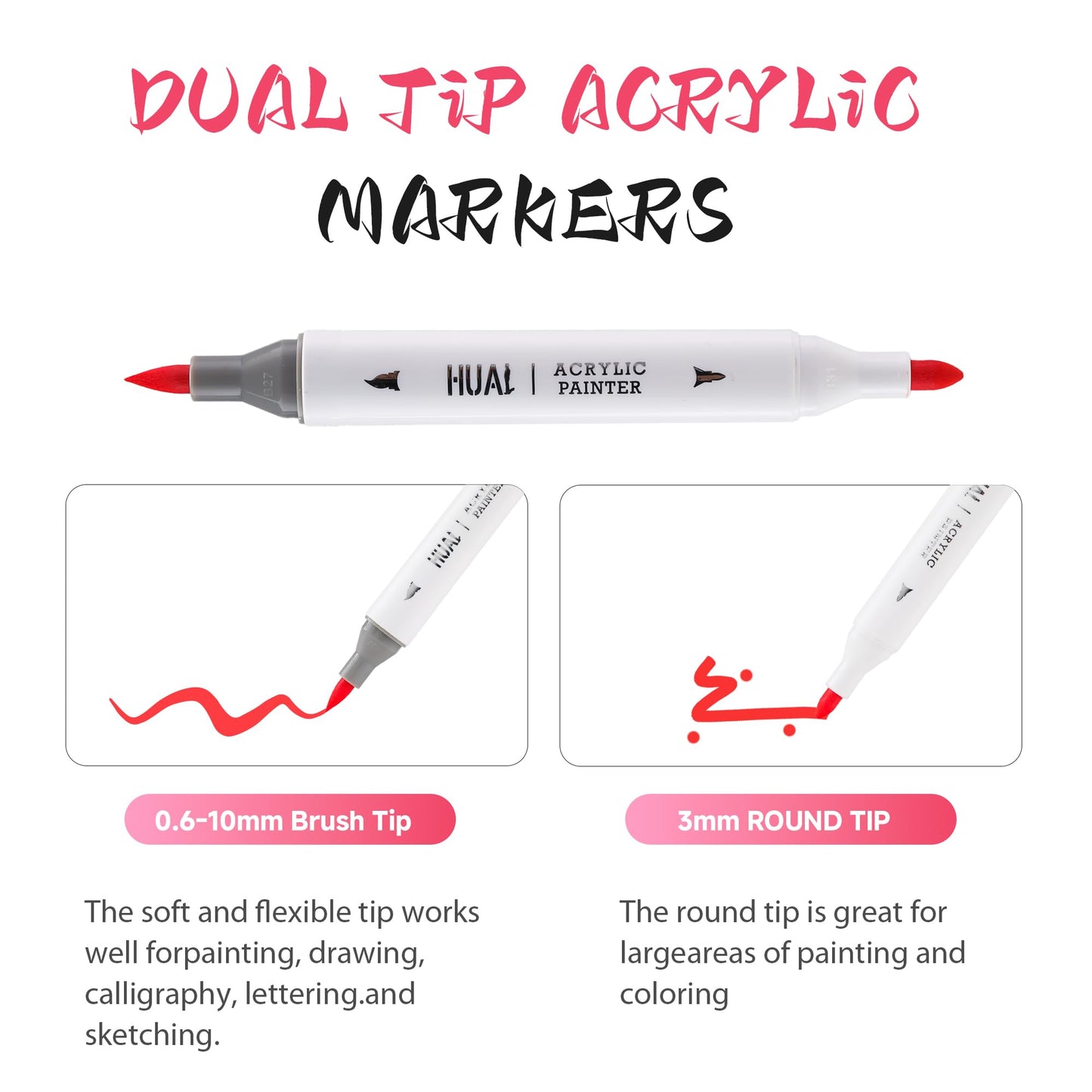 Art Fabric Markers Pens, 36 Colors Dual Tip Fabric Markers Permanent Markers for Clothes, T-shirt, Shoes, Hats, Non-Toxic & Child Safe, No Fading, Card Making