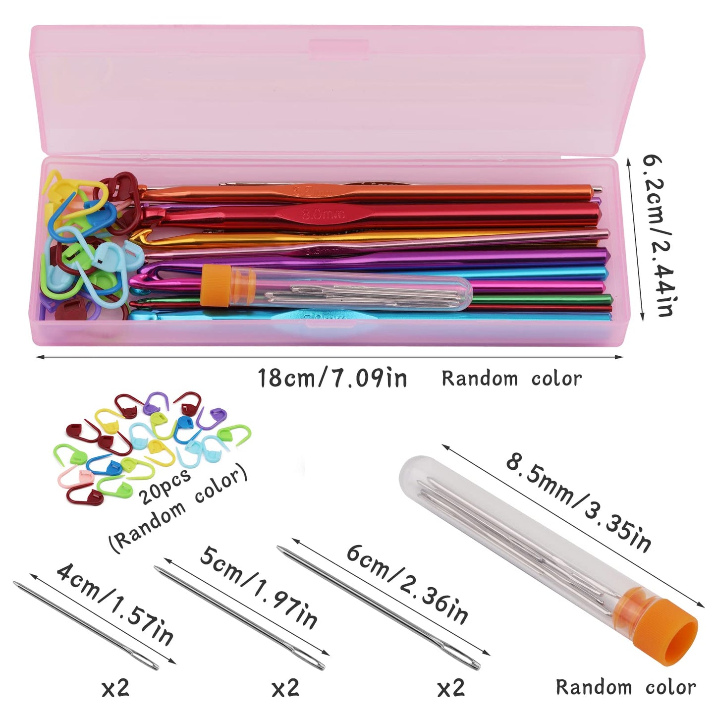 MORFEN 48 PCS Crochet Hooks Set, 21 Sizes Crochet Needles with Case, Ergonomic Knitting Needles, Crochet Hooks Kit with Crochet Accessories Stitch Markers Blunt Needles for Crocheting Yarn