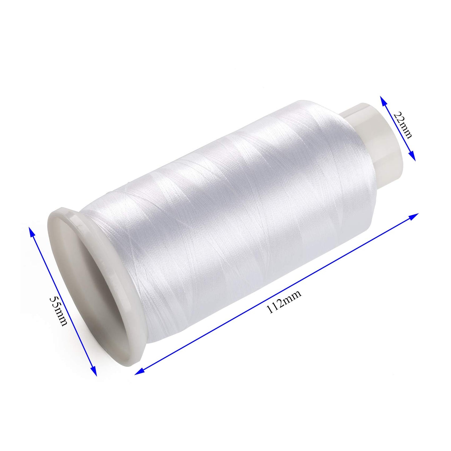 Simthread 2 Bobbin Thread for Sewing and Embroidery Machine 1 Black and 1 White 5500 Yards Each - 60WT Polyester Bobbin Fill Thread Bottom Threads