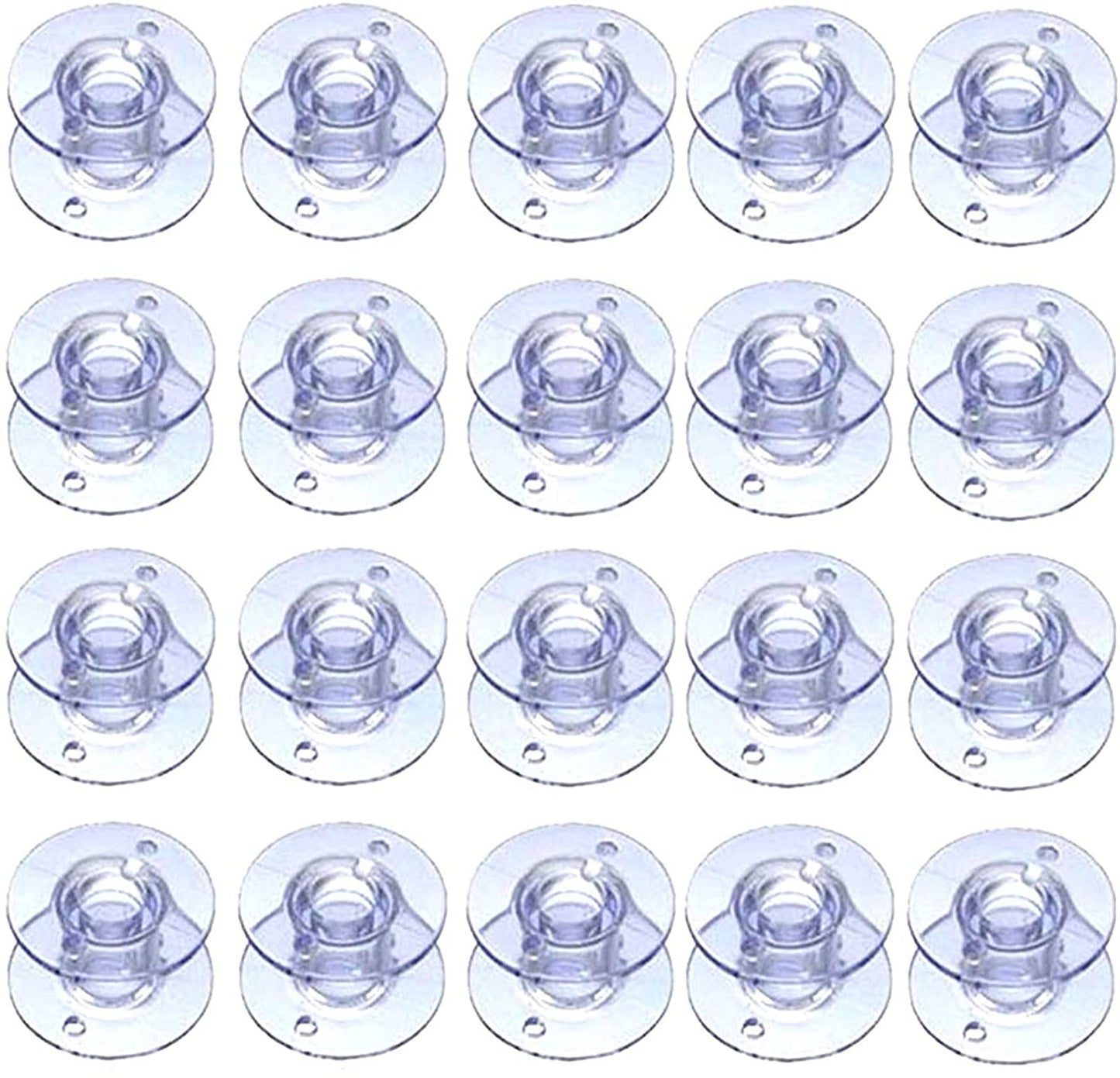 YEQIN 20Pcs Clear Plastic Sewing Machine Bobbins, Sa156 Bobbins, Bobbins Class 15, Compatible with Brother Singer Sewing and Embroidery Machine (20pcs Bobbins)