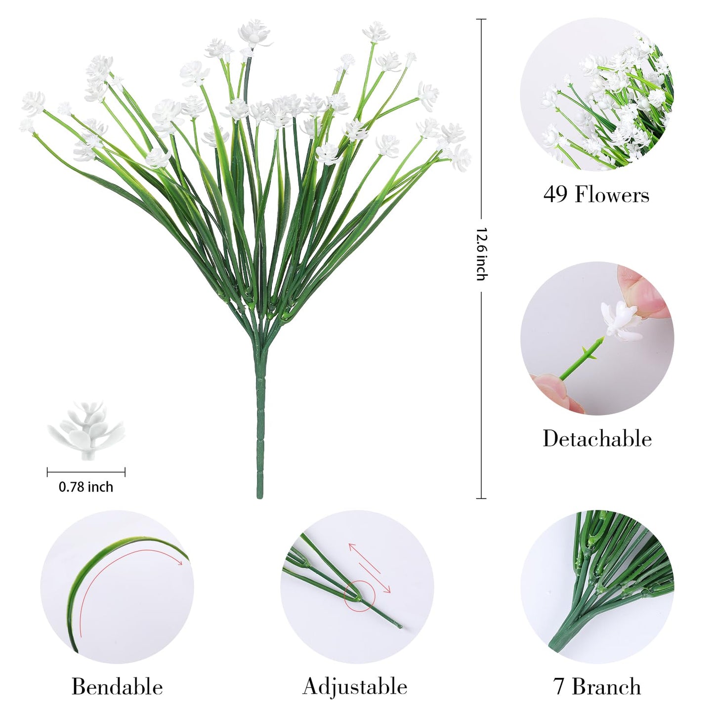 AGIRL 24 Bundles Artificial Flowers Outdoor,No Fade Fake Plastic Flowers Faux Plants for Decoration Hanging Planters Indoor Outside Garden Porch Window Box Home Farmhouse Wedding