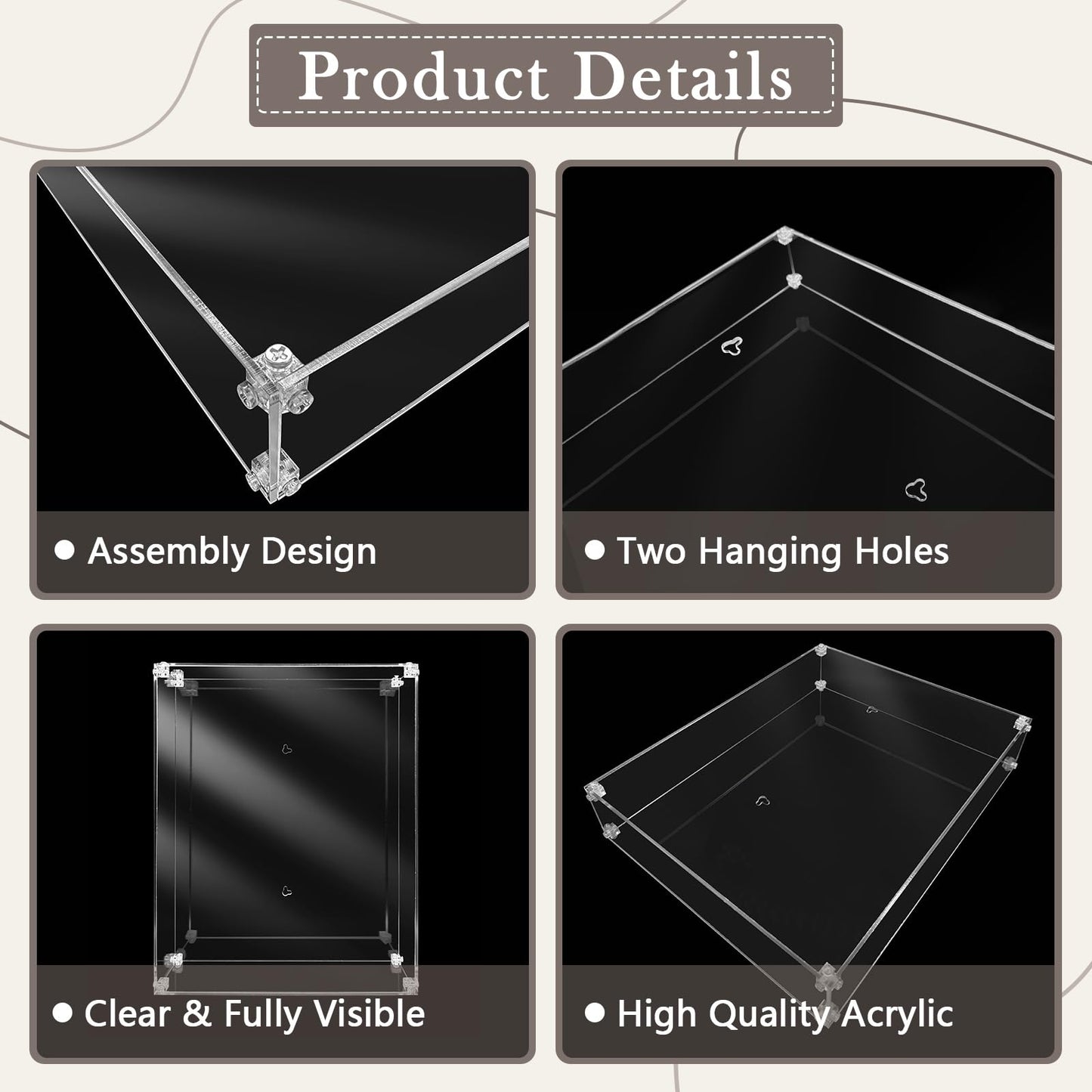 11x14 Acrylic Shadow Box Frame Large 2.5" Deep Shadow Box Display Case Clear Shadowbox Memory Box for Wedding Bouquet,Memorabilia,Dried Flowers,Wall Mount & Tabletop, Easy Assembly, 1 Pack