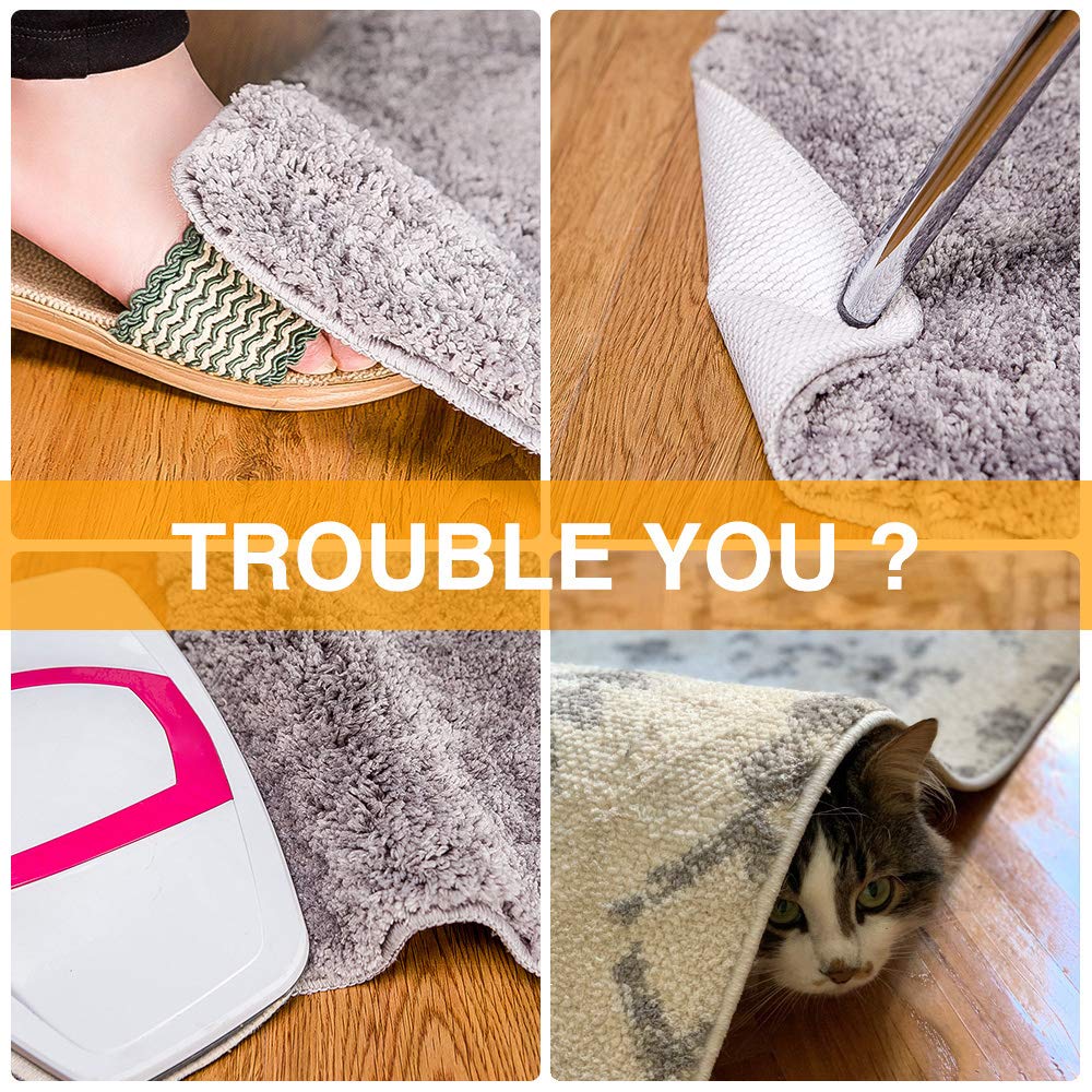 Rug Pad Gripper, Washable Grippers for Rug, “Vacuum TECH” - New Materials to Non Slip Rug Pads for Hardwood Floors, Under Rug Carpet Tape : Keep Your Rug in Place & Make Corner Flat