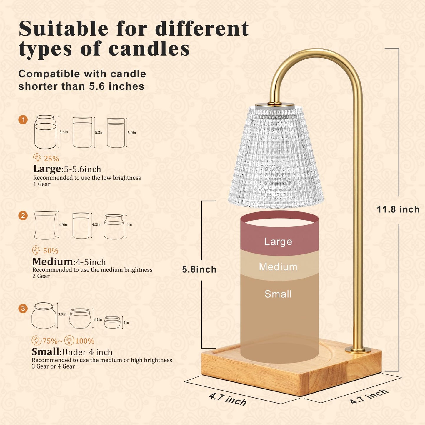 Hong-in Candle Warmer Lamp with Timer Dimmer,Mothers Day Birthday Gifts for Women Mom,House Warming Gifts New Home Room Decor,Wax Warmer for Scented Wax Jar Candles