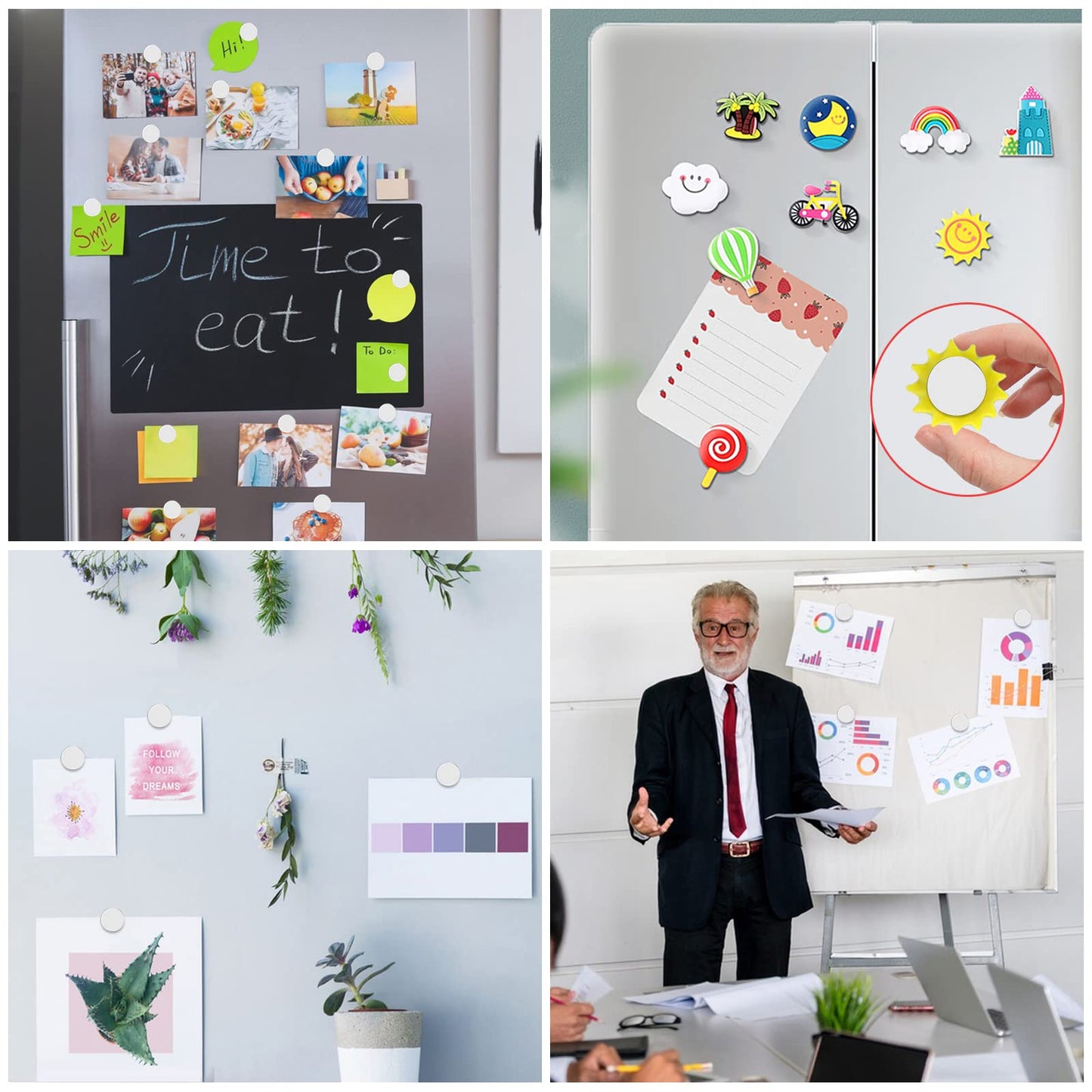 VSKIZ 45 PCS Refrigerator Magnets, 12x3mm Small Round Rare Earth Magnets for Crafts, DIY, Fridge, Whiteboard, Office, Dry Erase Board