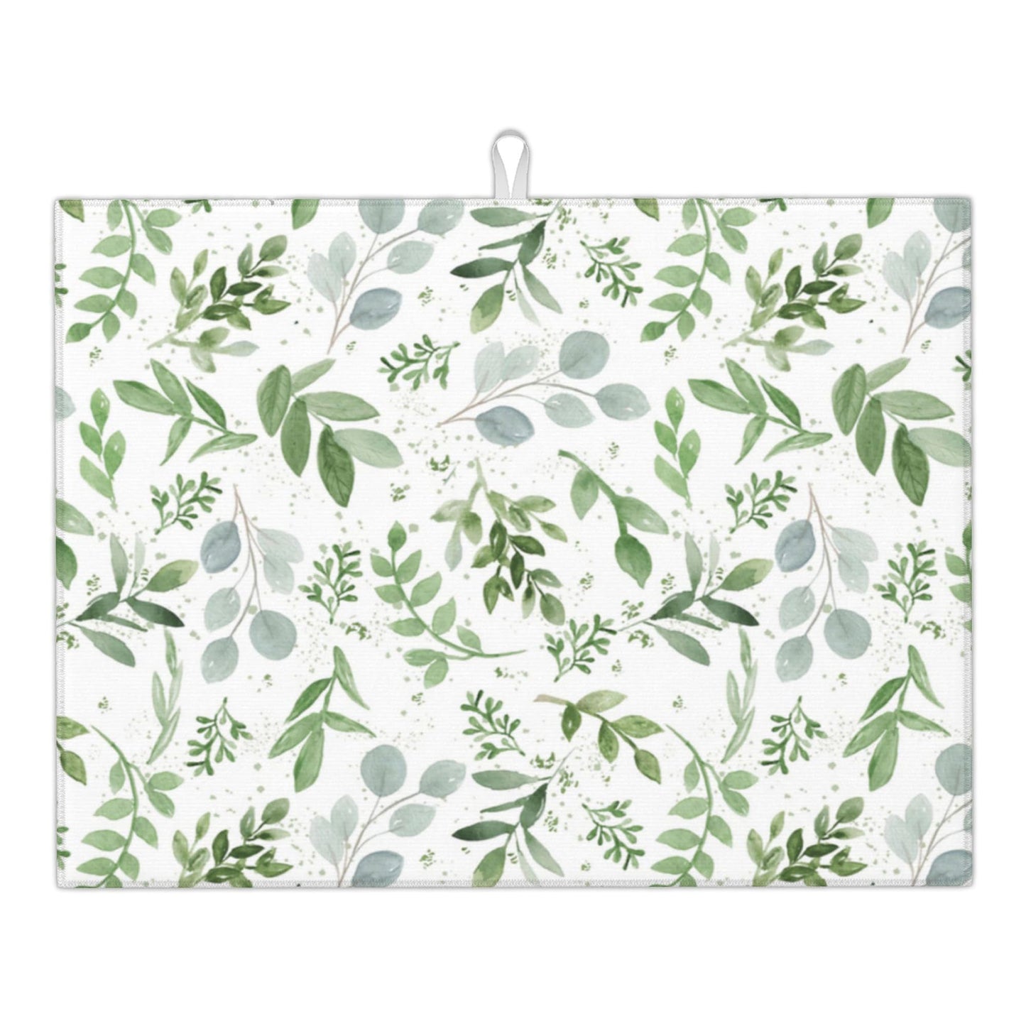 Sage Green Dish Drying Mat for Kitchen Counter Microfiber Absorbent, Spring Dish Draining Mat Aesthetics Kitchen Decor Extra Large 18"x24" (Green, 18x24in)