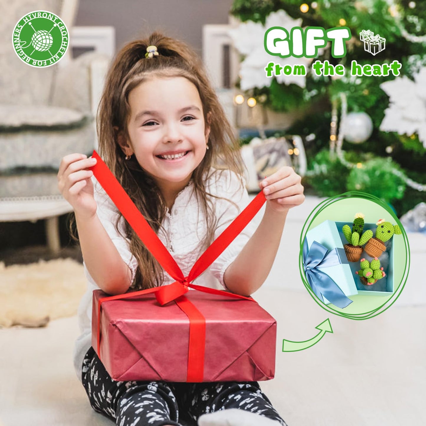 Crochet Kit for Beginners - Complete Crochet Kits with Stitch by Stitch Video Tutorial, Beginner Crochet Kit for Adults Kids Gift - Starter Easy Learn to Crochet Succulent Plants Family