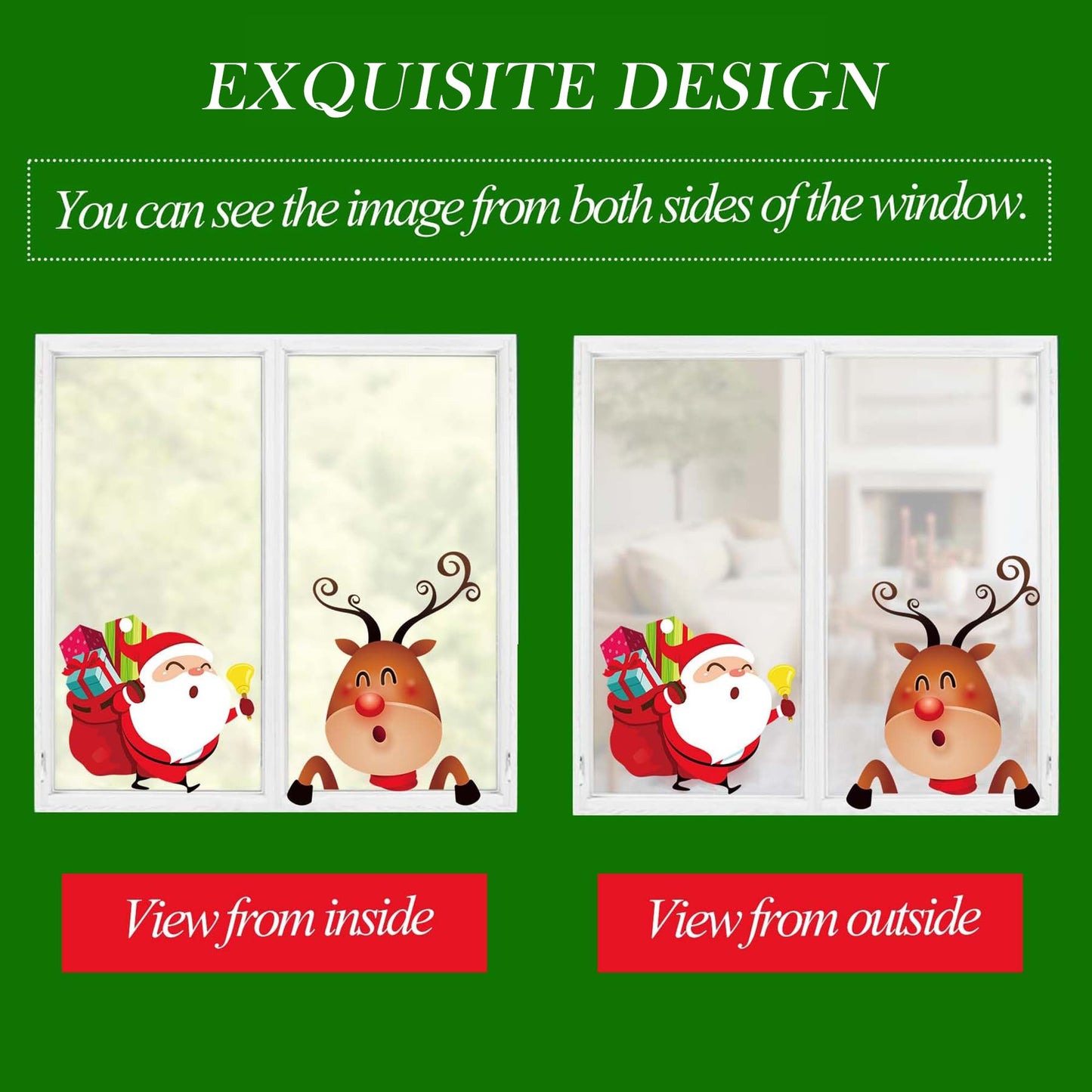 Christmas Decoartions, Christmas Window Clings Xmas Window Stickers Santa Claus Reindeer Deals for Home Indoor Decor Winter Holiday Party Supplies