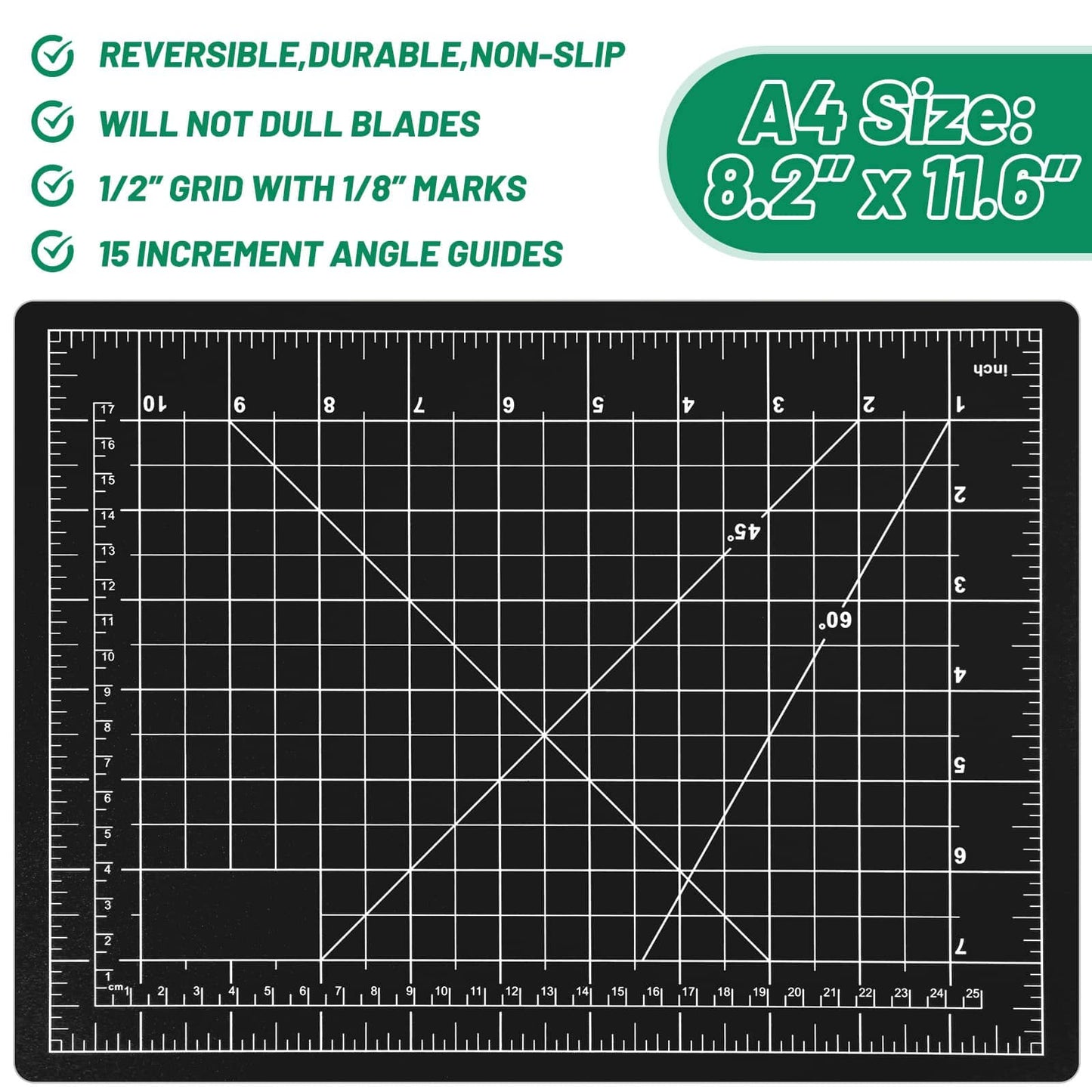Anezus Exacto Knife with Hobby Mat for Crafts, Self Healing Cutting Mat Hobby Knife with 30 PCS Exacto Blades Precision Knife for Art and Crafts Paper Scrapbooking Stencil (Black)